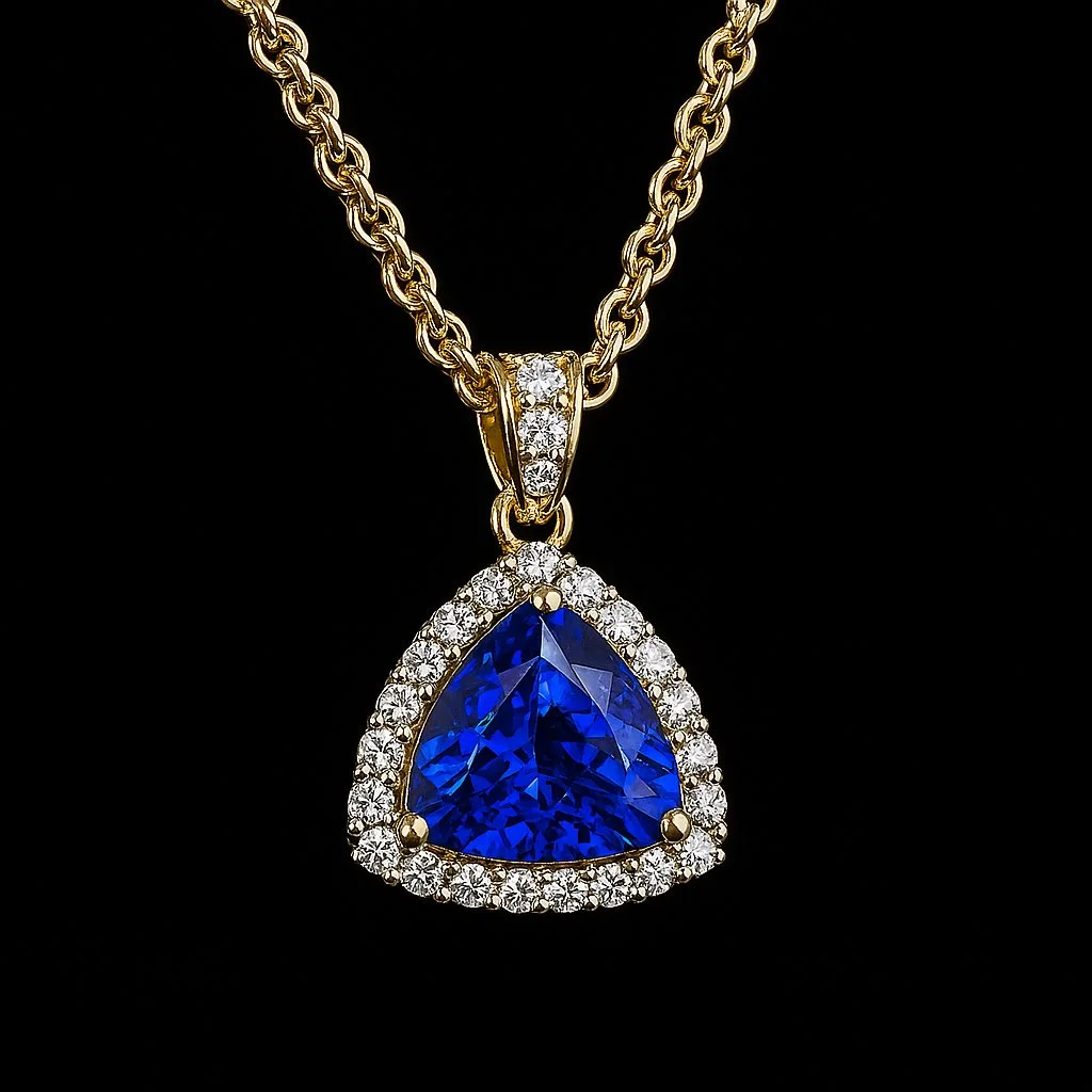 4.15ct Purple Tanzanite and Diamonds Pendant - Style #P9008