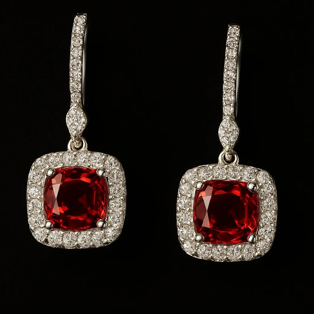 2.51cttw Ruby and Diamonds earrings  - Style #9012