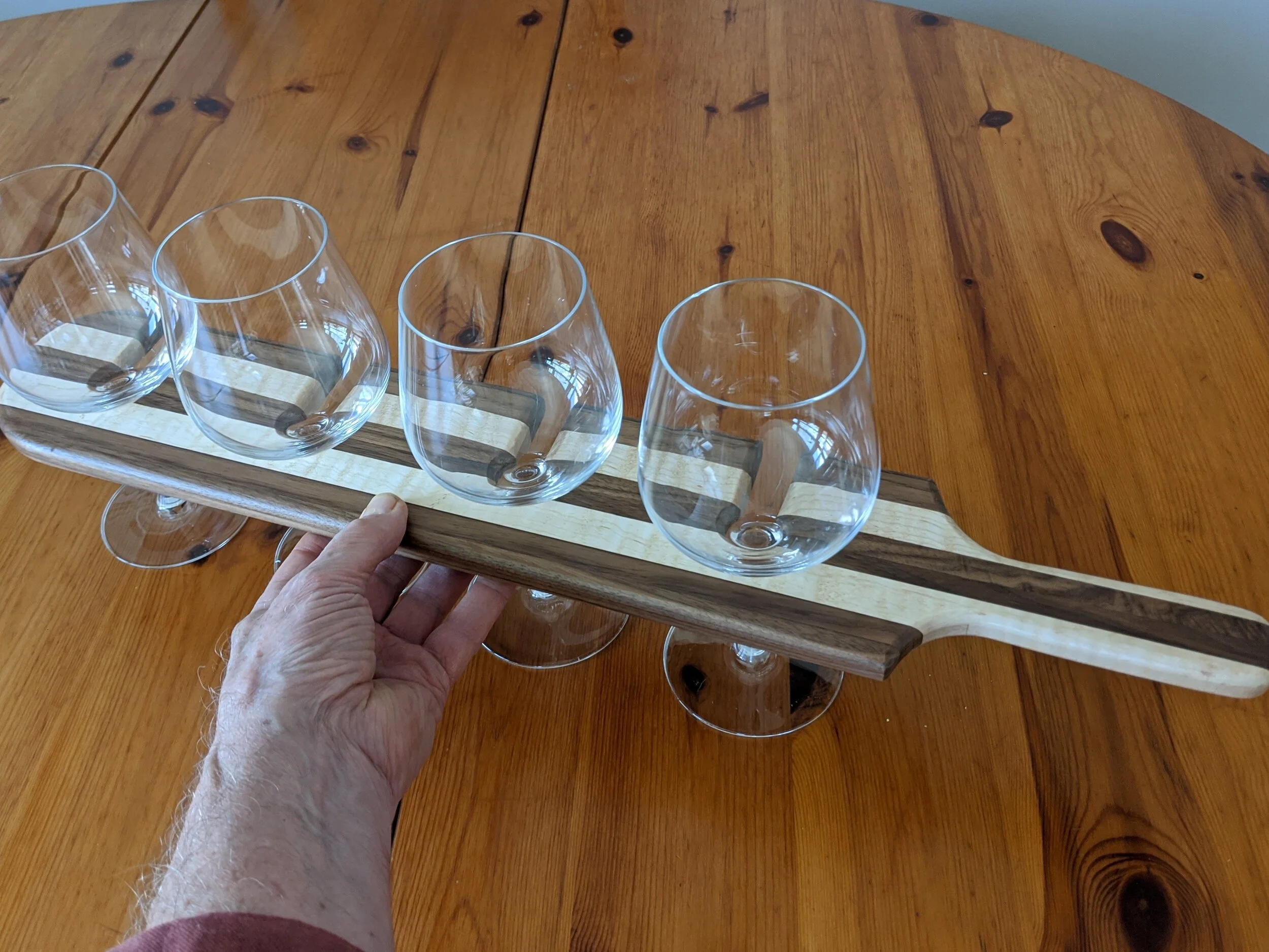 Wine Glass Flight Holder — DOWNEAST WOODART