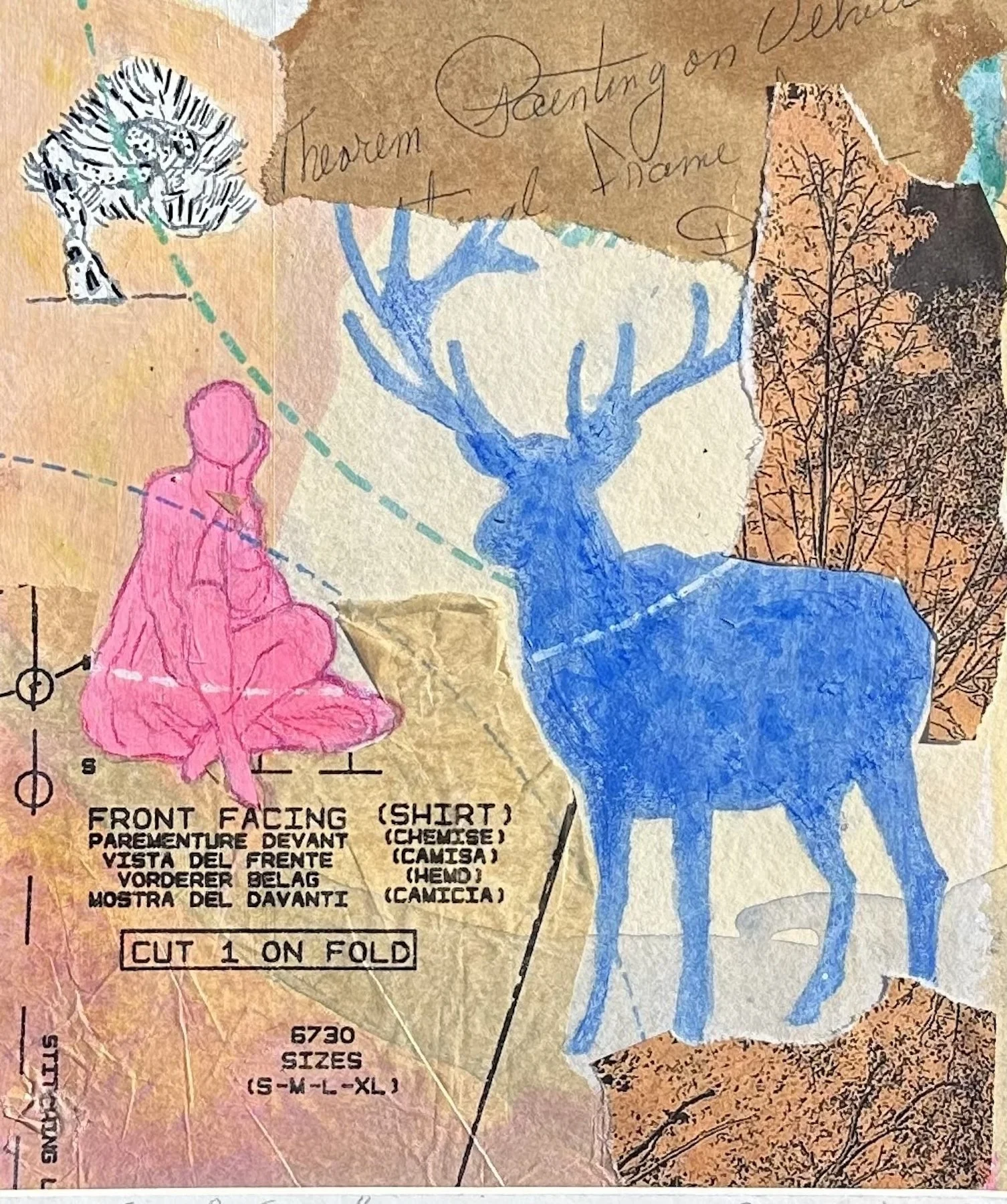The Female Gaze Mixed media on paper 8 × 10 inches 2025