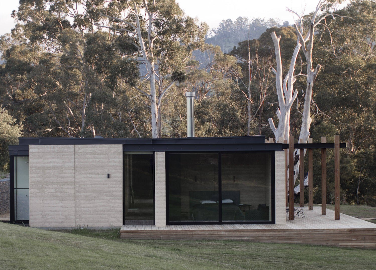 Rammed earth and steel