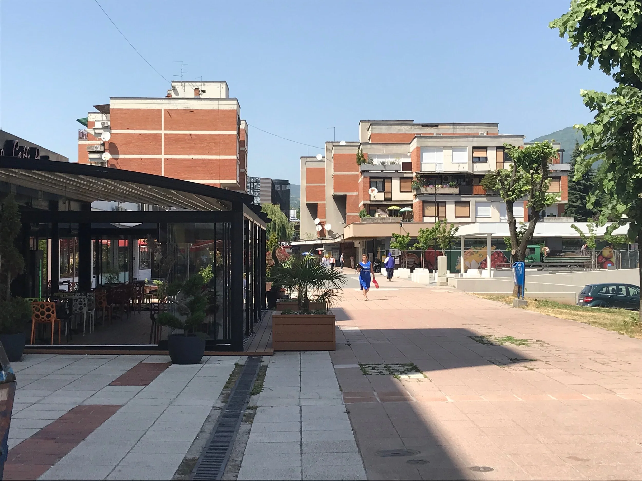 Figure 12. Cigale_03: Pješačka Zona in Cigale is as pedestrian street lined with cafes and shops, 2019. Photograph by Michael R. Allen.