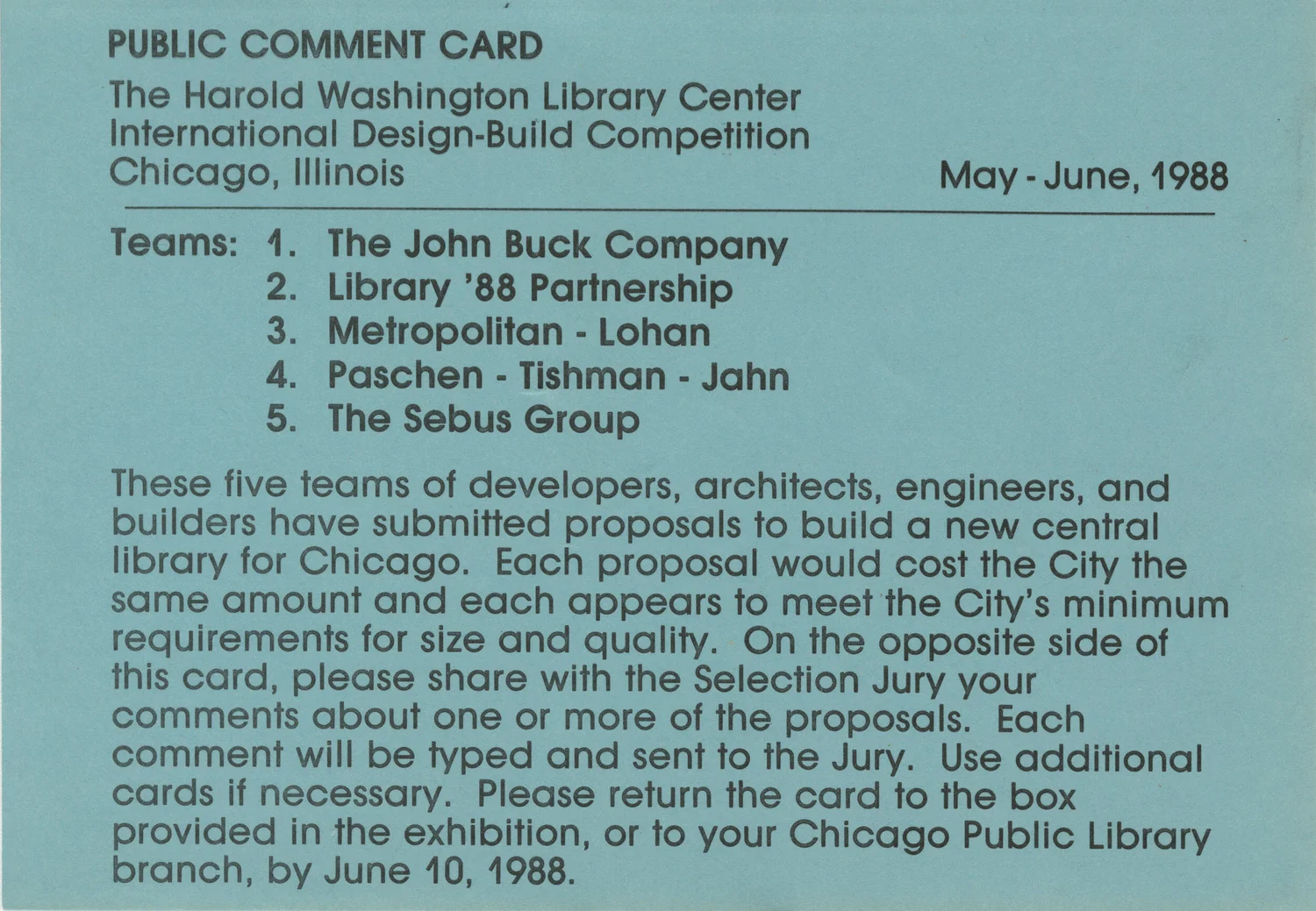 PLATFORM: Public Libraries, Public Input: How Citizens’ Comments Can ...