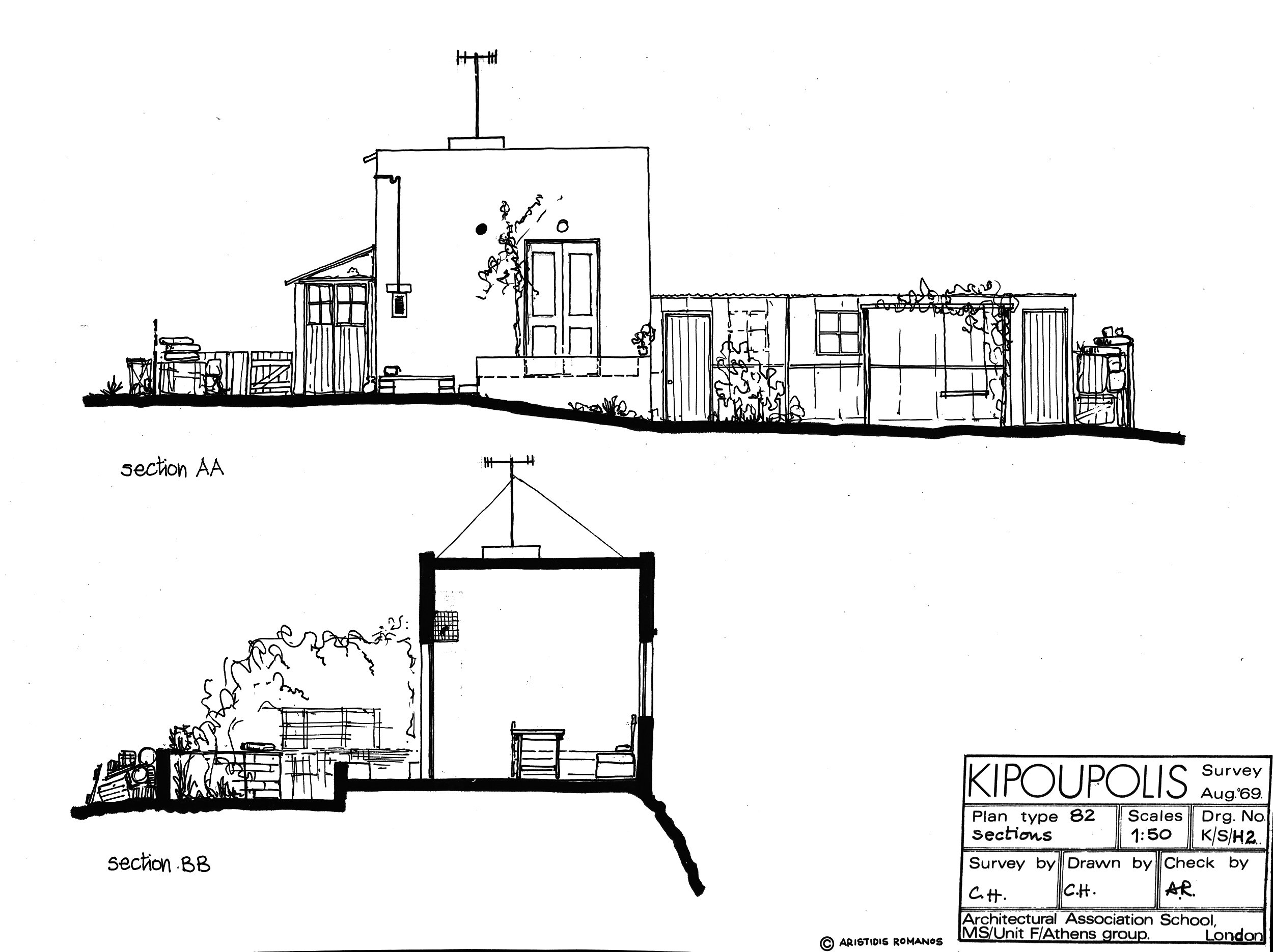  Figure 12. Elevation and section drawings of a house at  Kipoupolis . Reproduced with permission of Aristedes and Maria Romanos. 
