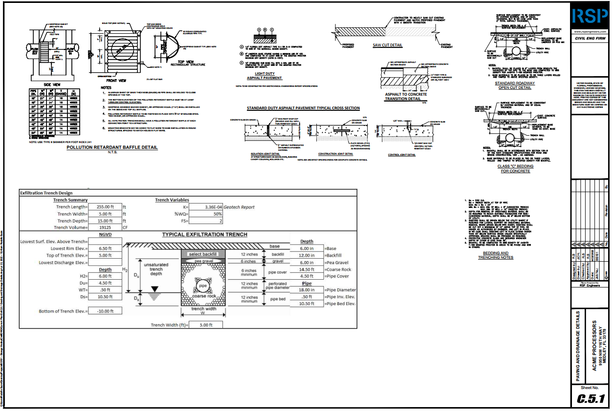 Paving grading and drainage exfiltration trench design.PNG