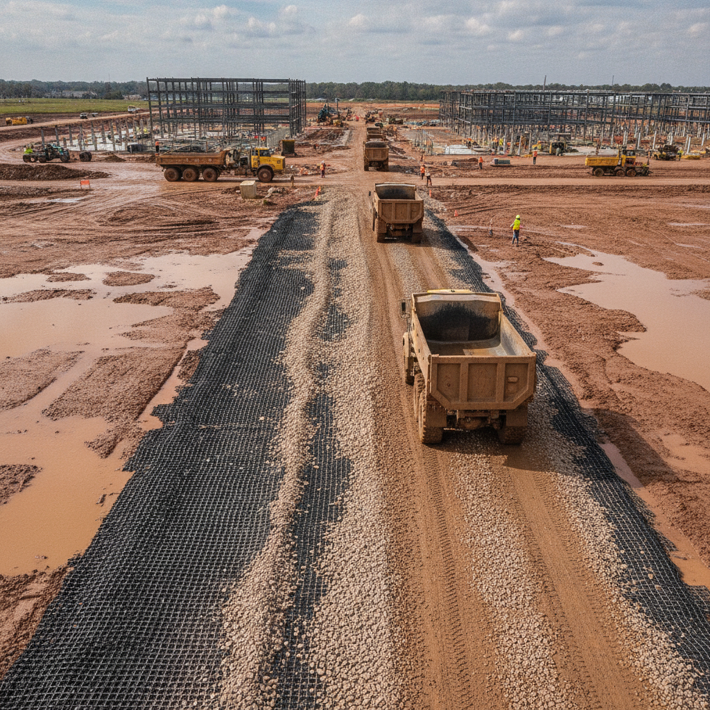 Temporary Access Roads for Data Center Construction