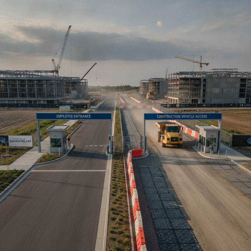 Separating Employee and Construction Traffic on Data Center Sites