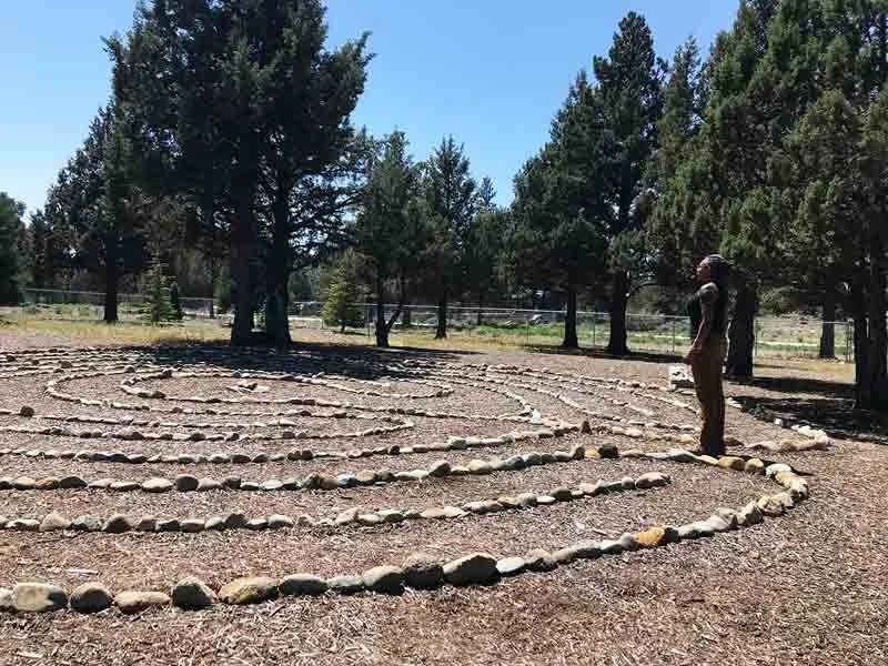 Labyrinth designed and built by Sâde Gryffin Thank you Demetra Gayle Fountaine & Noa Mohlabane for commissioning and assisting in the build of this beautiful labyrinth.