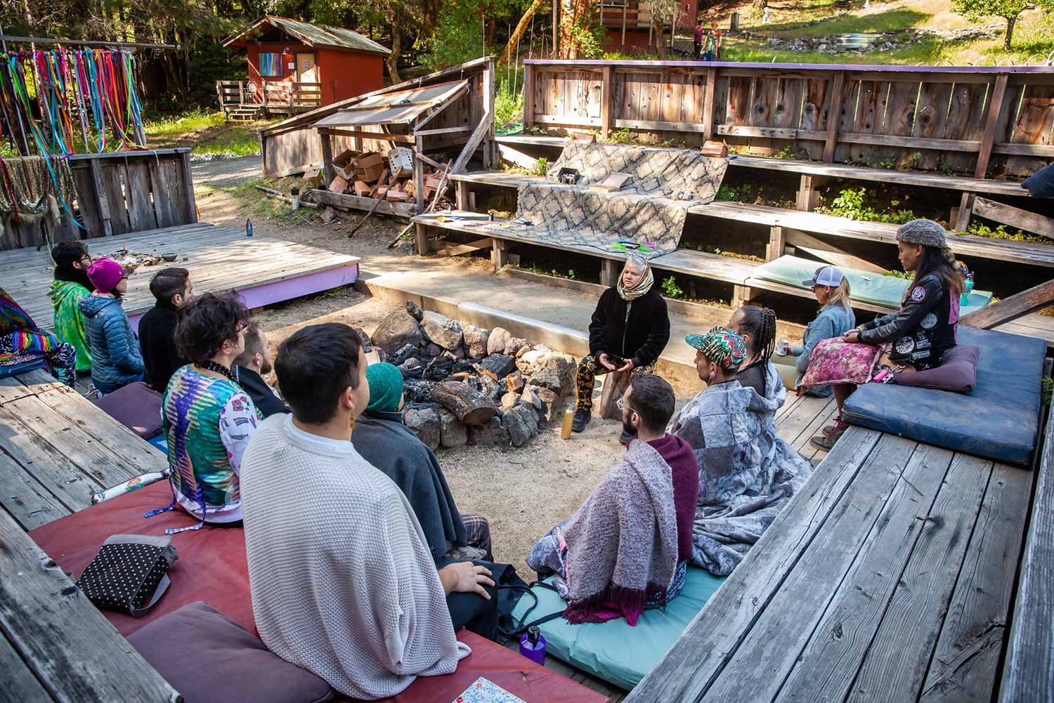 Altar view of Alchemy of Desire Workshop for Into the Woods Retreat at Groundswell 2019. photo credit Devlin Shand