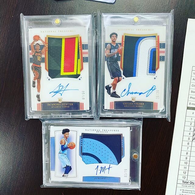 Hits from @paniniamerica  National Treasures basketball FOTL! Not bad at all!