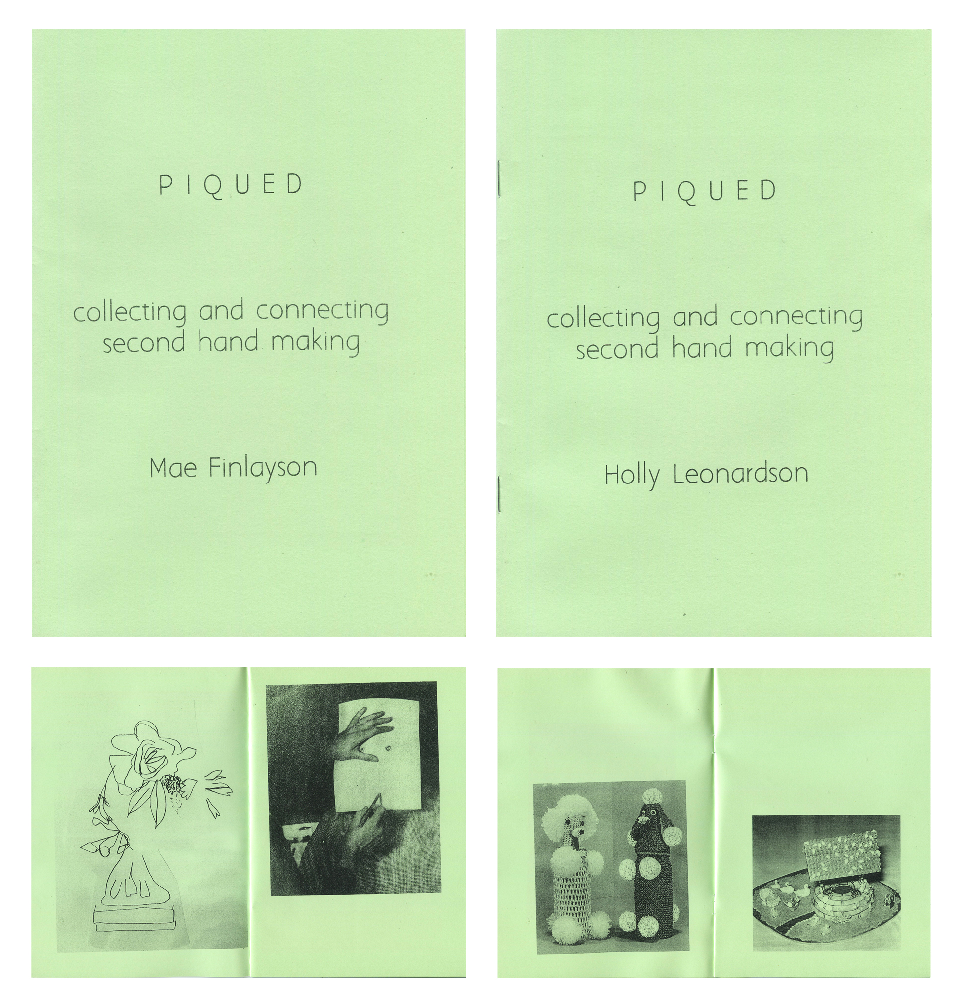 Piqued: Collecting and Connecting Second Hand Making, split zine for the Craft Conference Zine Library curated by Sophia Cai