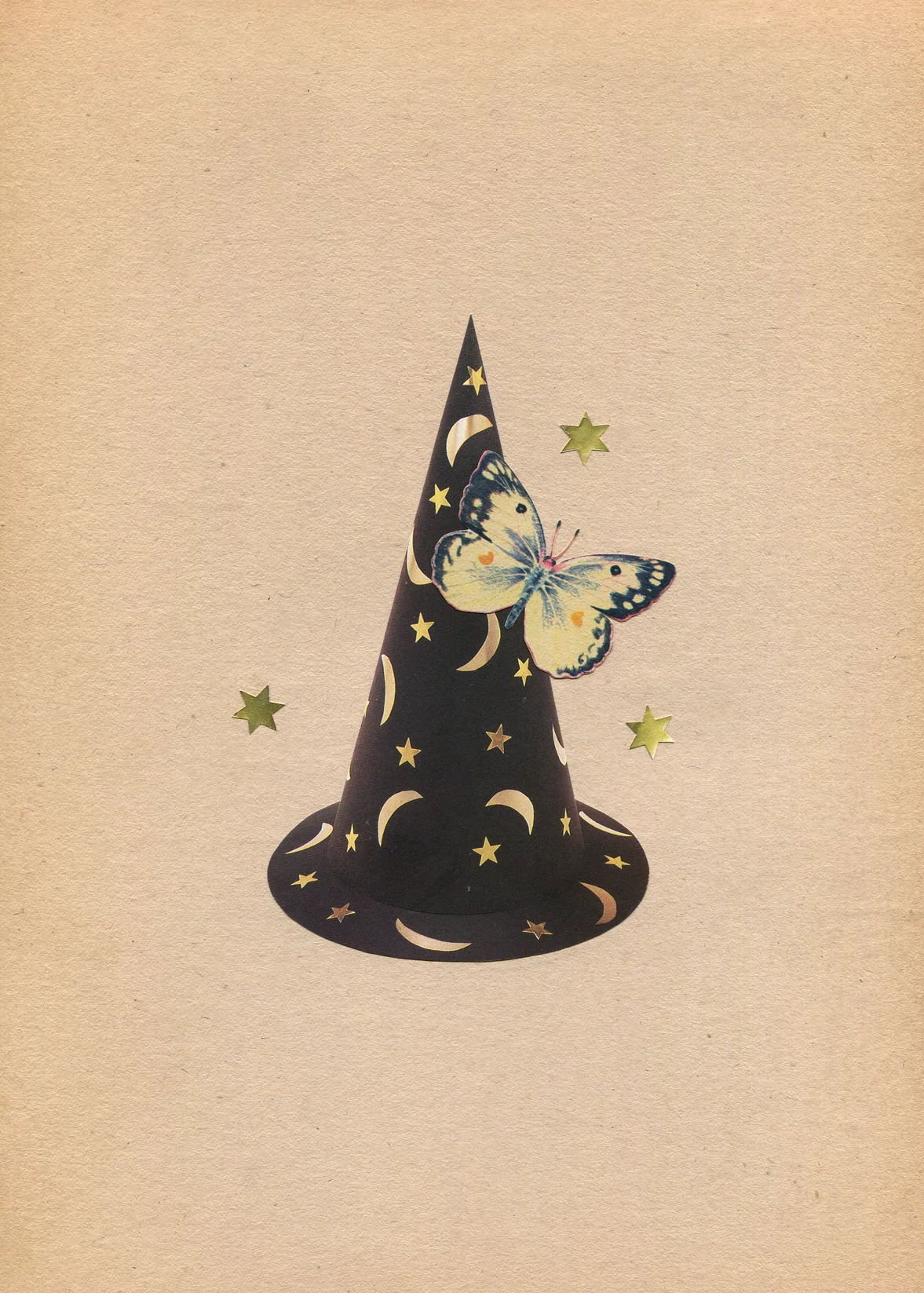 Nighttime, 2018, collage, found paper