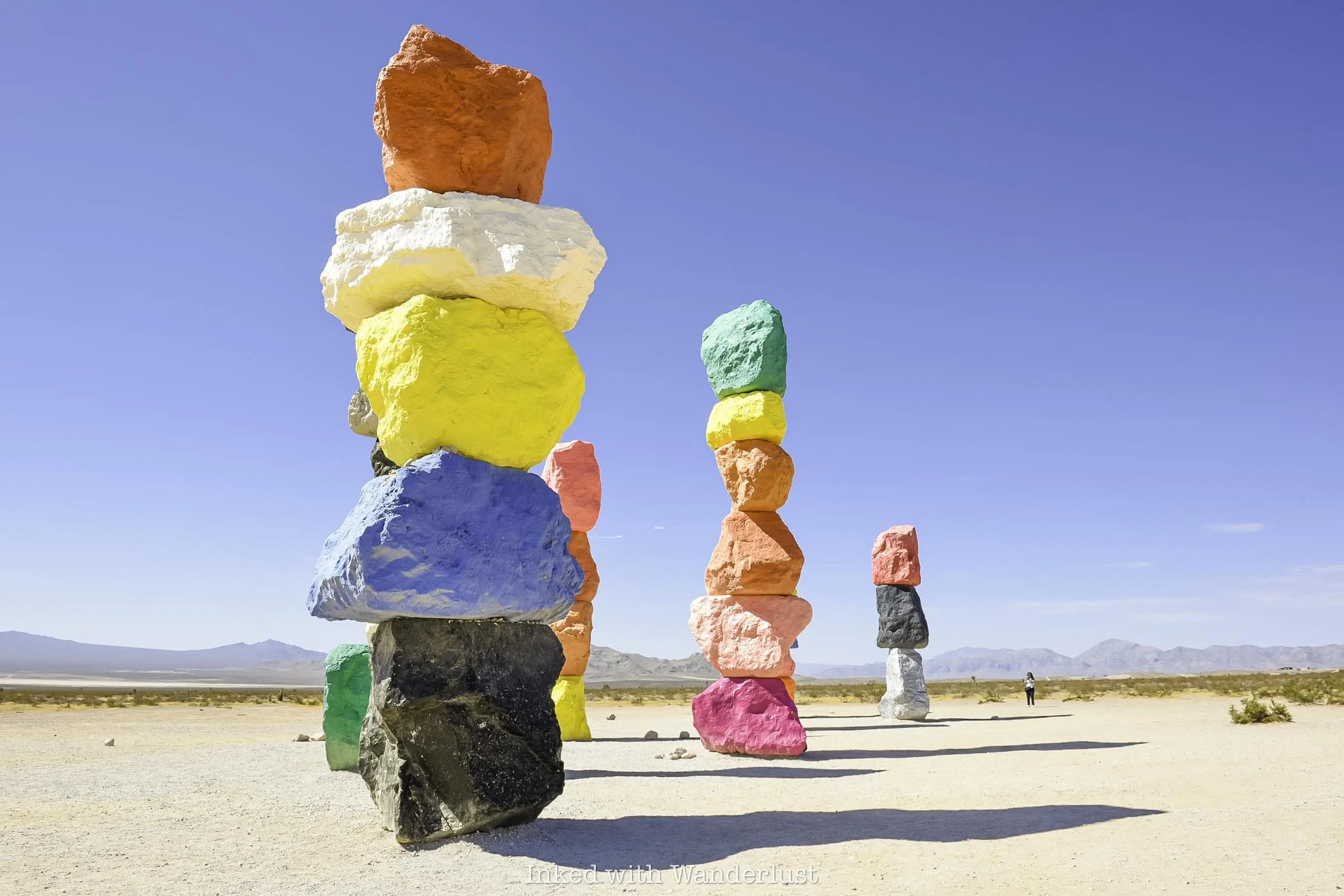 The Seven Magic Mountains pillars near Las Vegas.