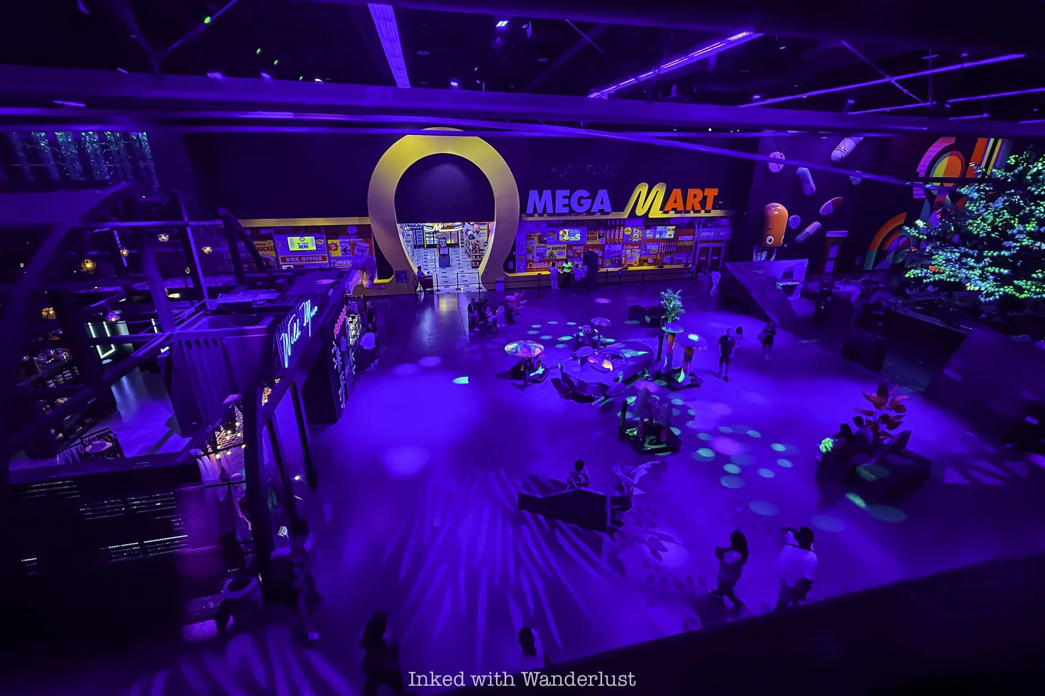 The entrance to Omega Mart as seen from the second level at Area 15.