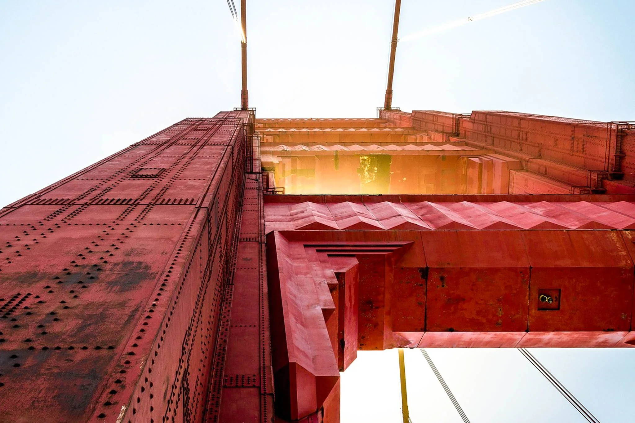 A view of one of the pillars of the Golden Gate Bridge.