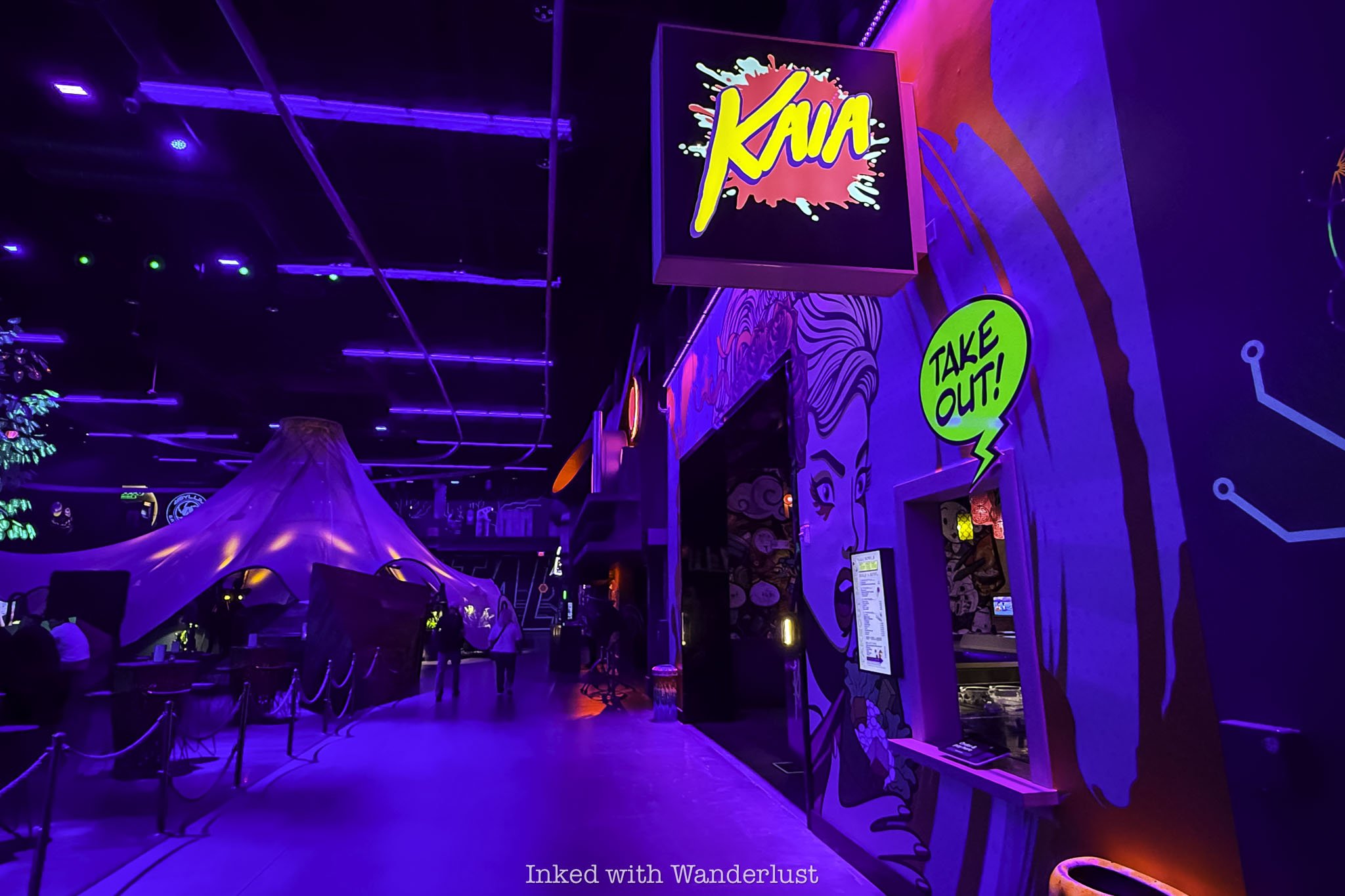 The entrance to Kaia restaurant at Area 15 Las Vegas.