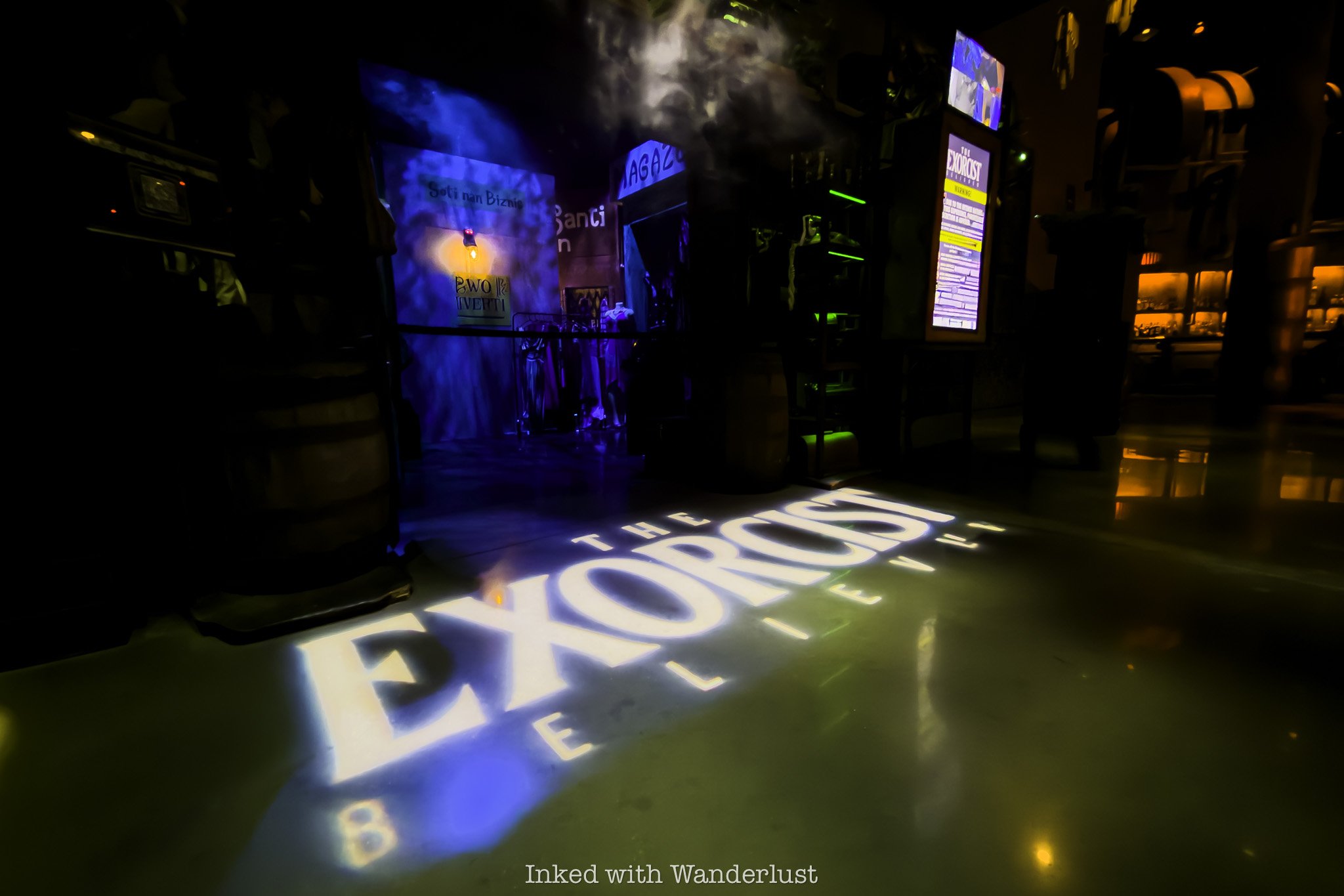 The entrance to the Exorcist haunted house at Universal Horror Unleashed.