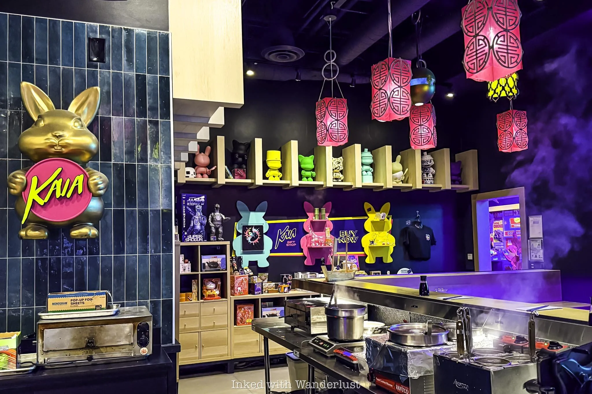 The kitchen area of Kaia at Area 15.
