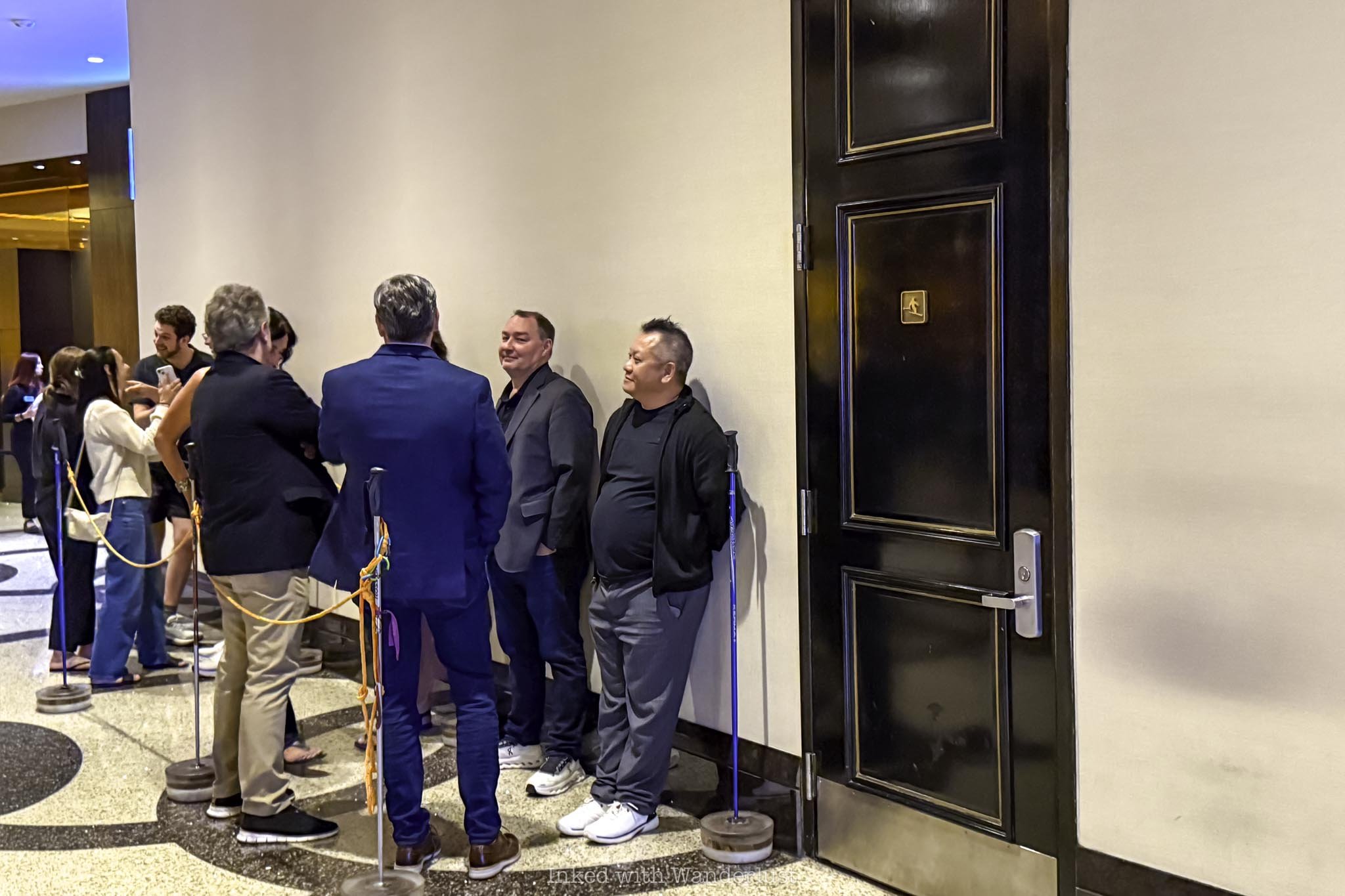 People waiting in line to enter Ski Lodge speakeasy in Las Vegas.