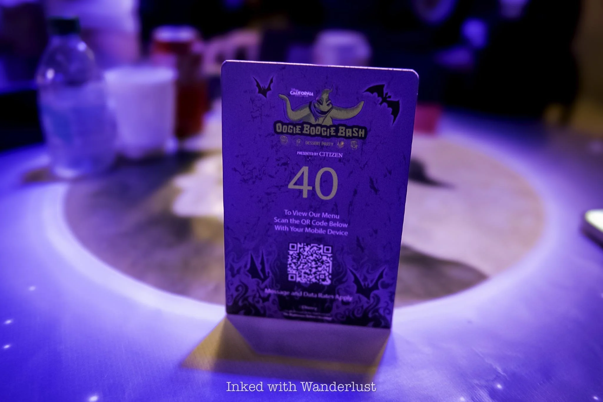 The table at the Oogie Boogie Bash dessert party.