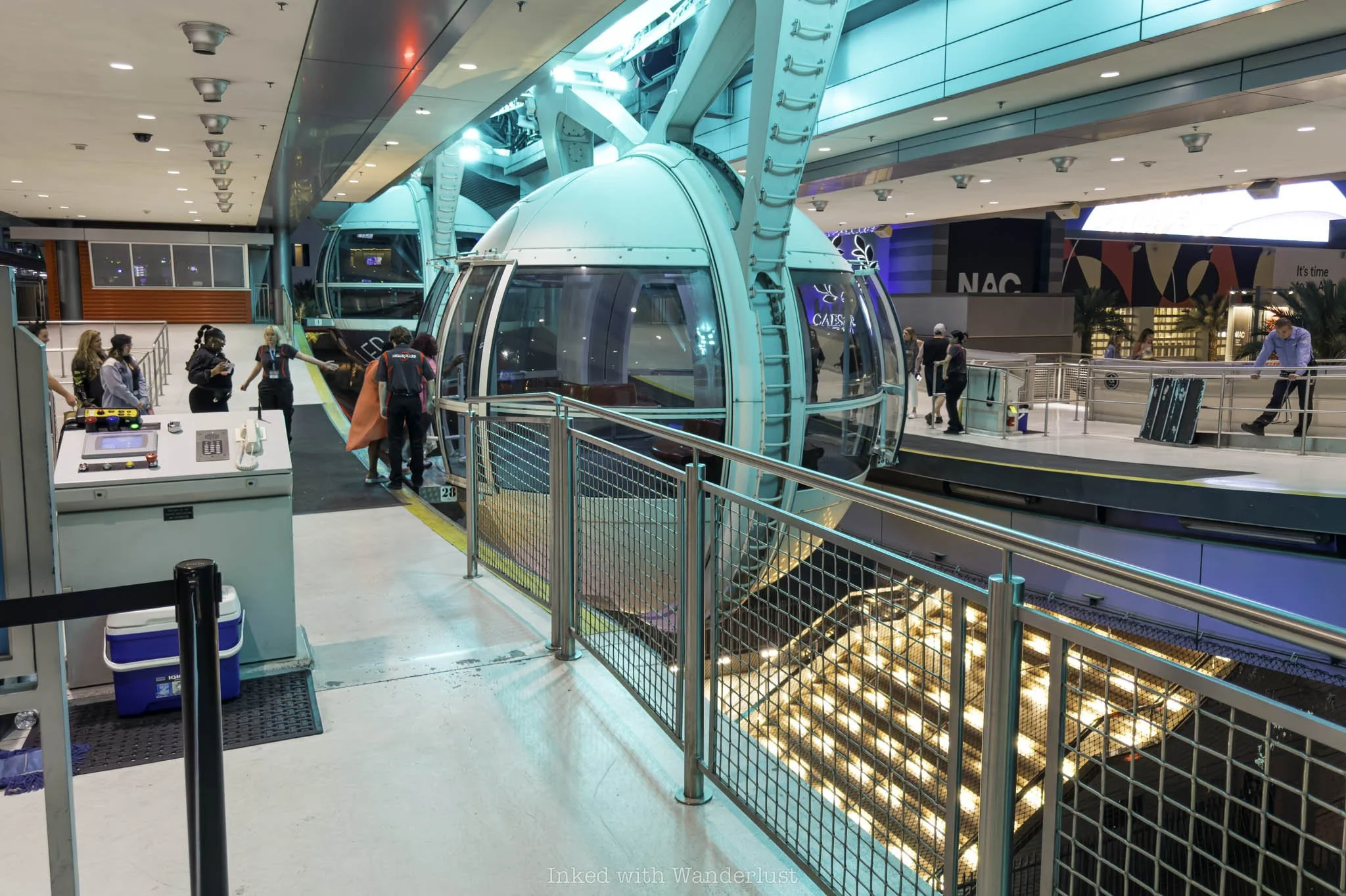 The loading area at High Roller Las Vegas.