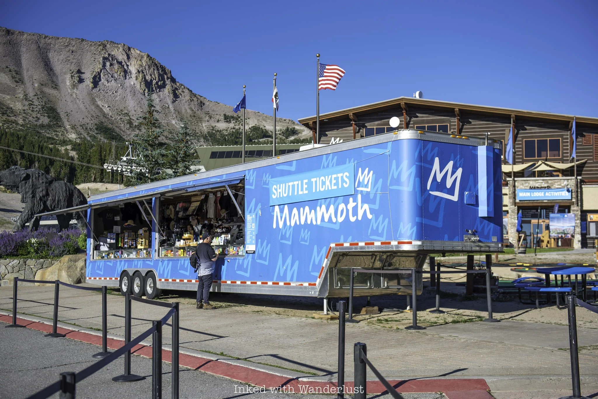 The spot where you'll purchase shuttle tickets to Devils Postpile.