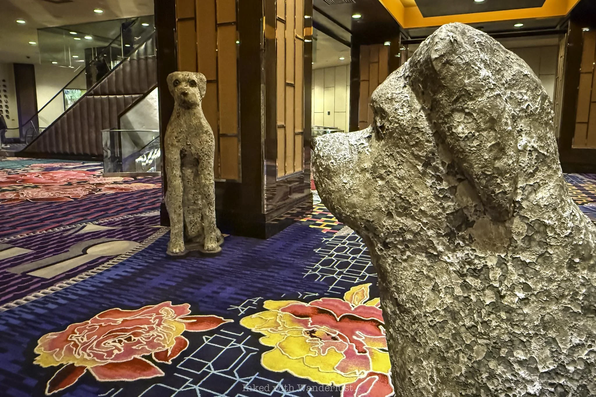 Strange dog statues at the Cosmopolitan Las Vegas.