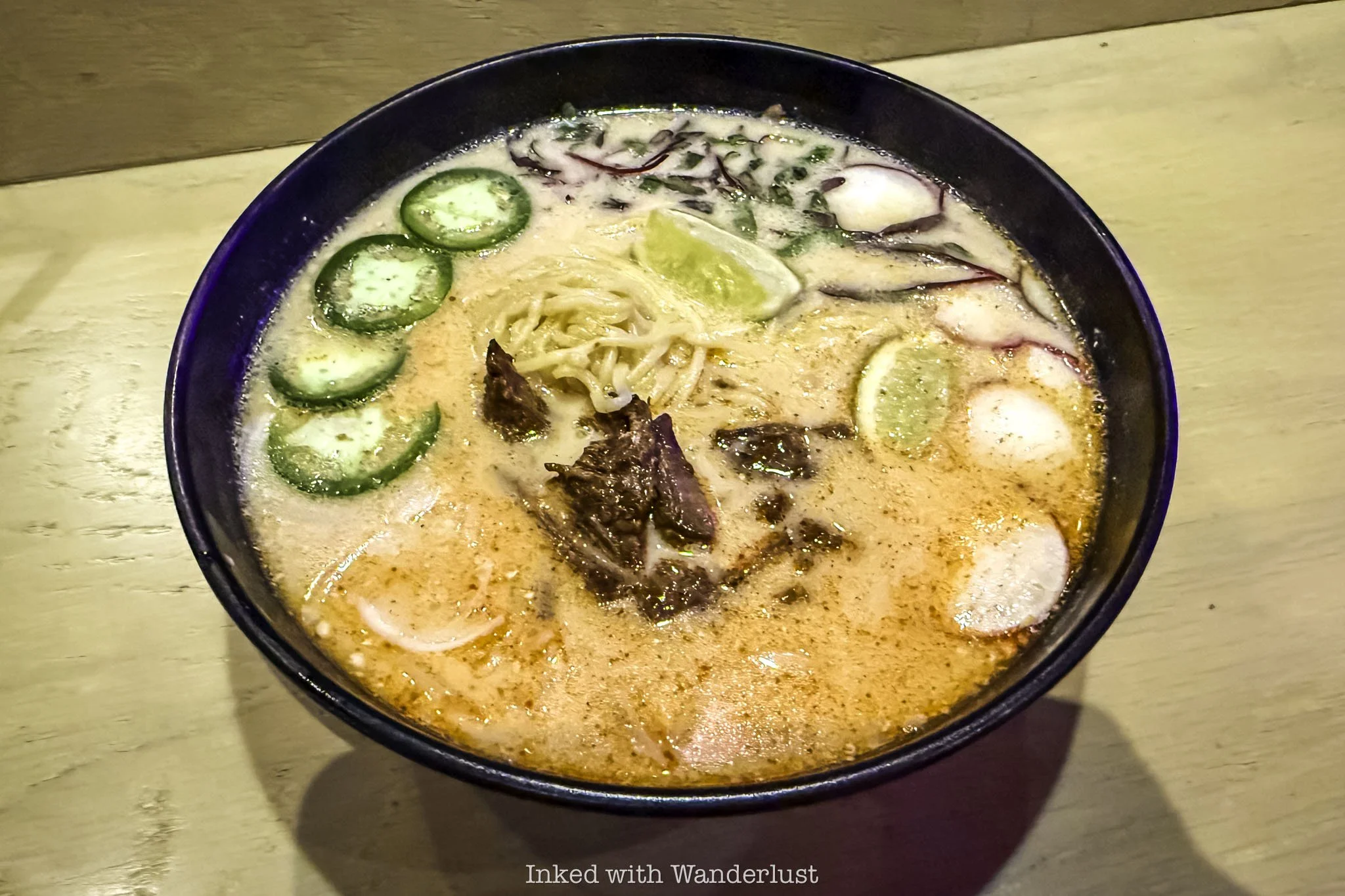 The birria ramen at Kaia restaurant in Area 15.