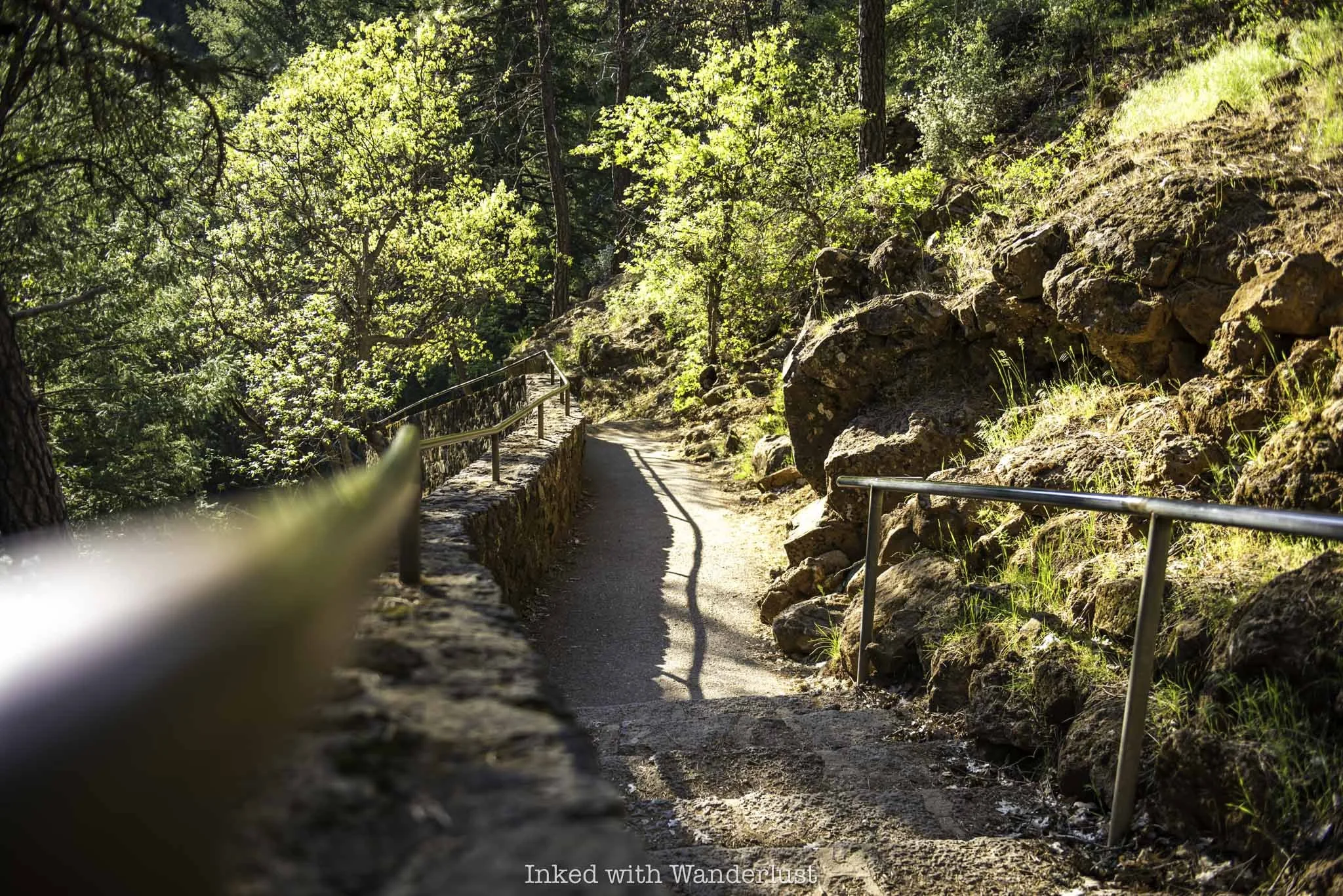 The beginning of the trail to the base of Burney Falls.
