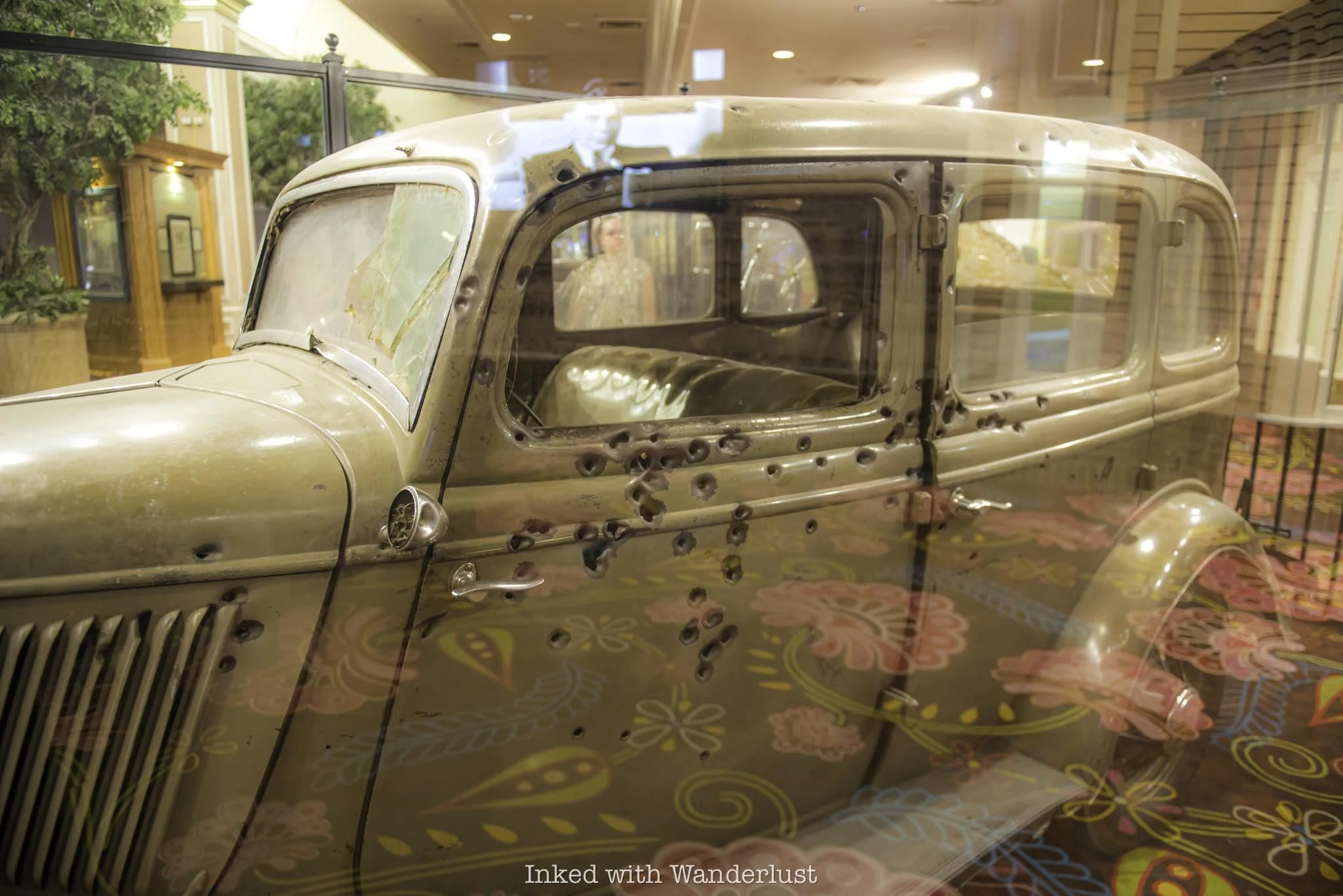 The bullet-ridden Bonnie and Clyde death car in Primm, Nevada.
