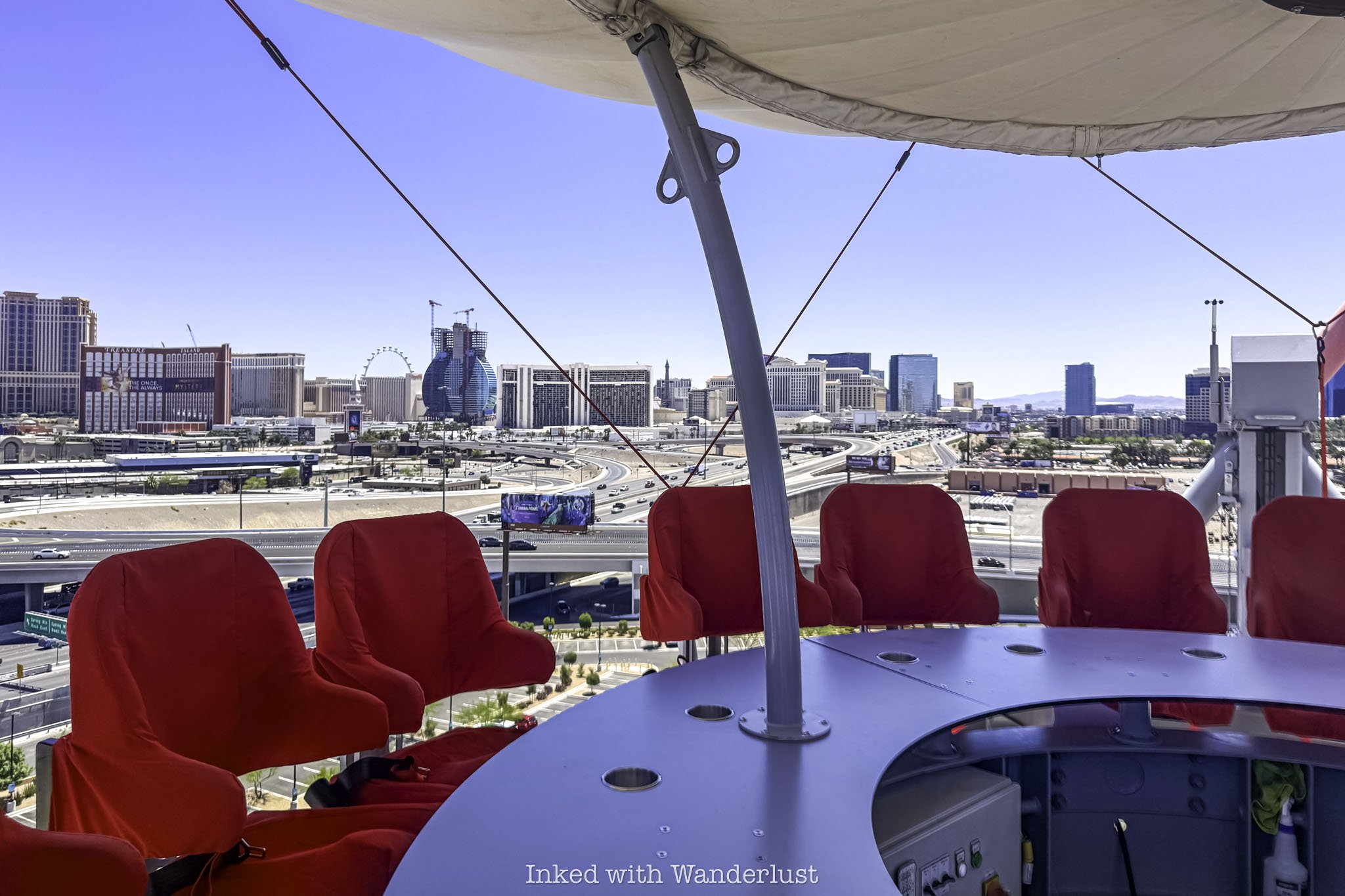 The view of the Las Vegas Strip from the Liftoff ride at Area 15.