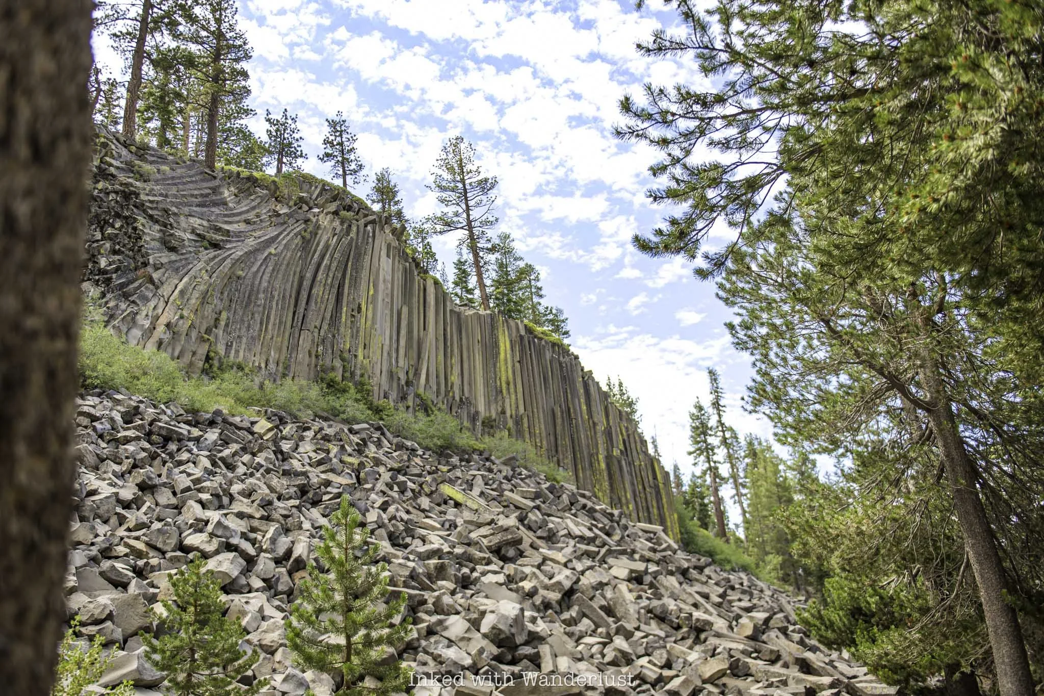 A photo of Devils Postpile in California.