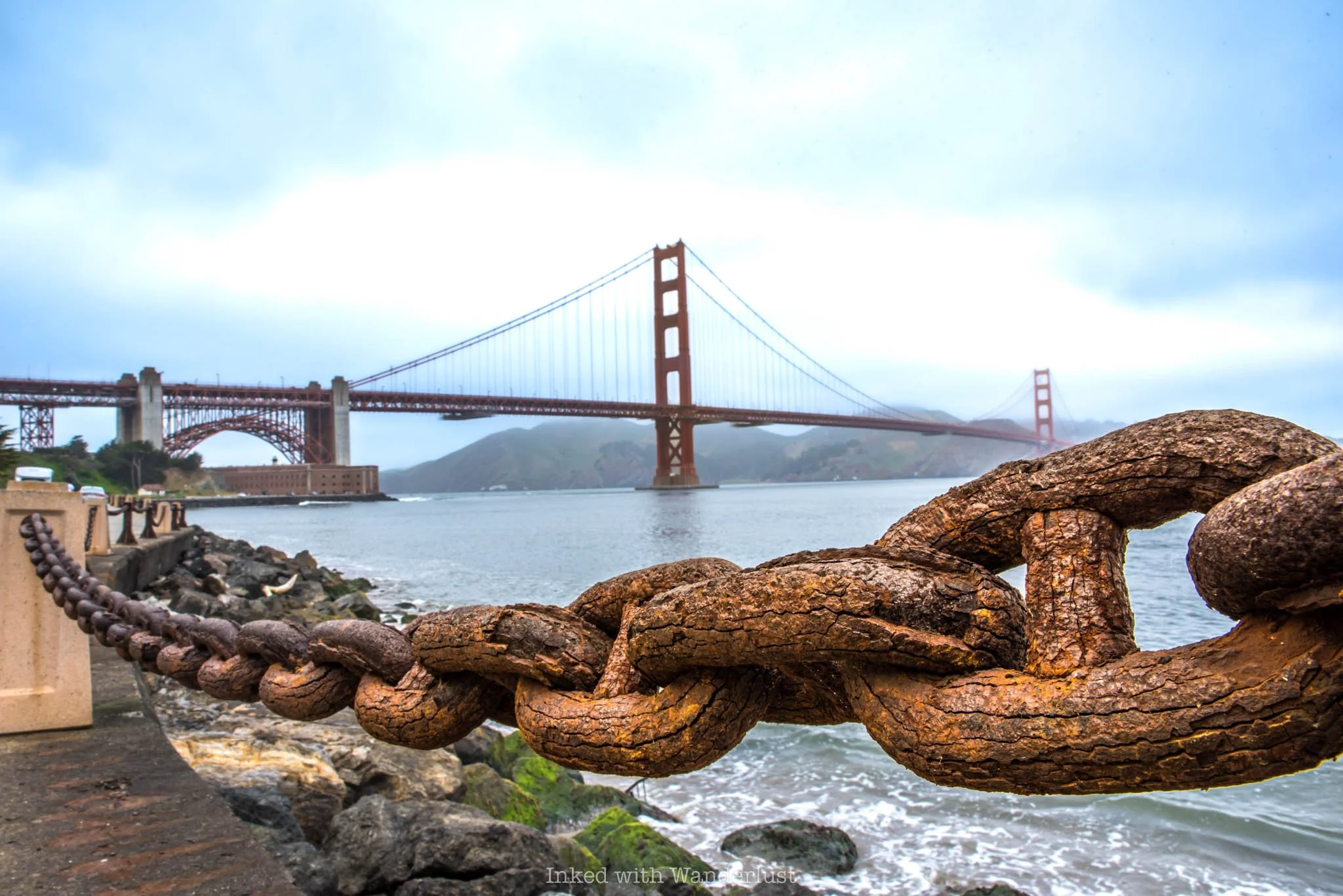 View of the Golden Gate Bridge from Fort Point.