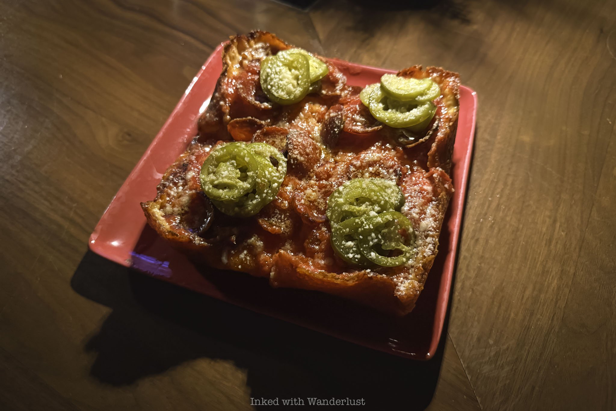 The Ultimate Pepperoni Square served at Ski Lodge Las Vegas.