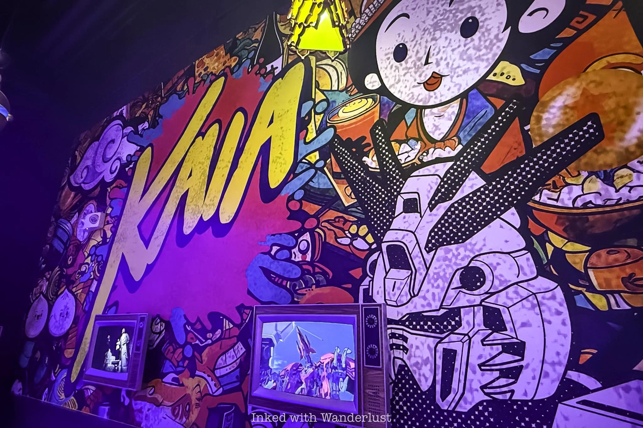Wall artwork at Kaia at Area 15 Las Vegas.
