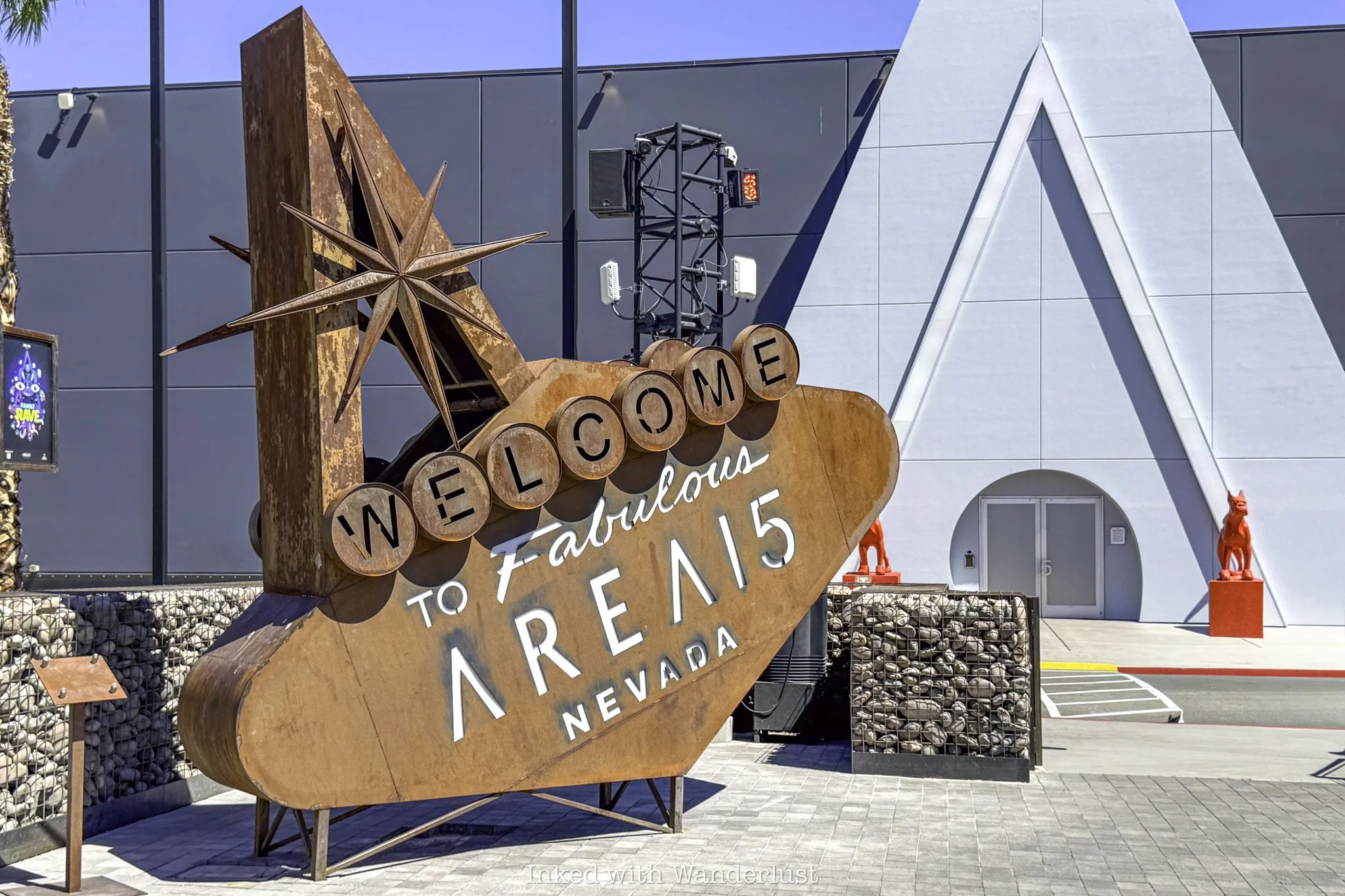 Art installations outside of Area 15 Las Vegas.