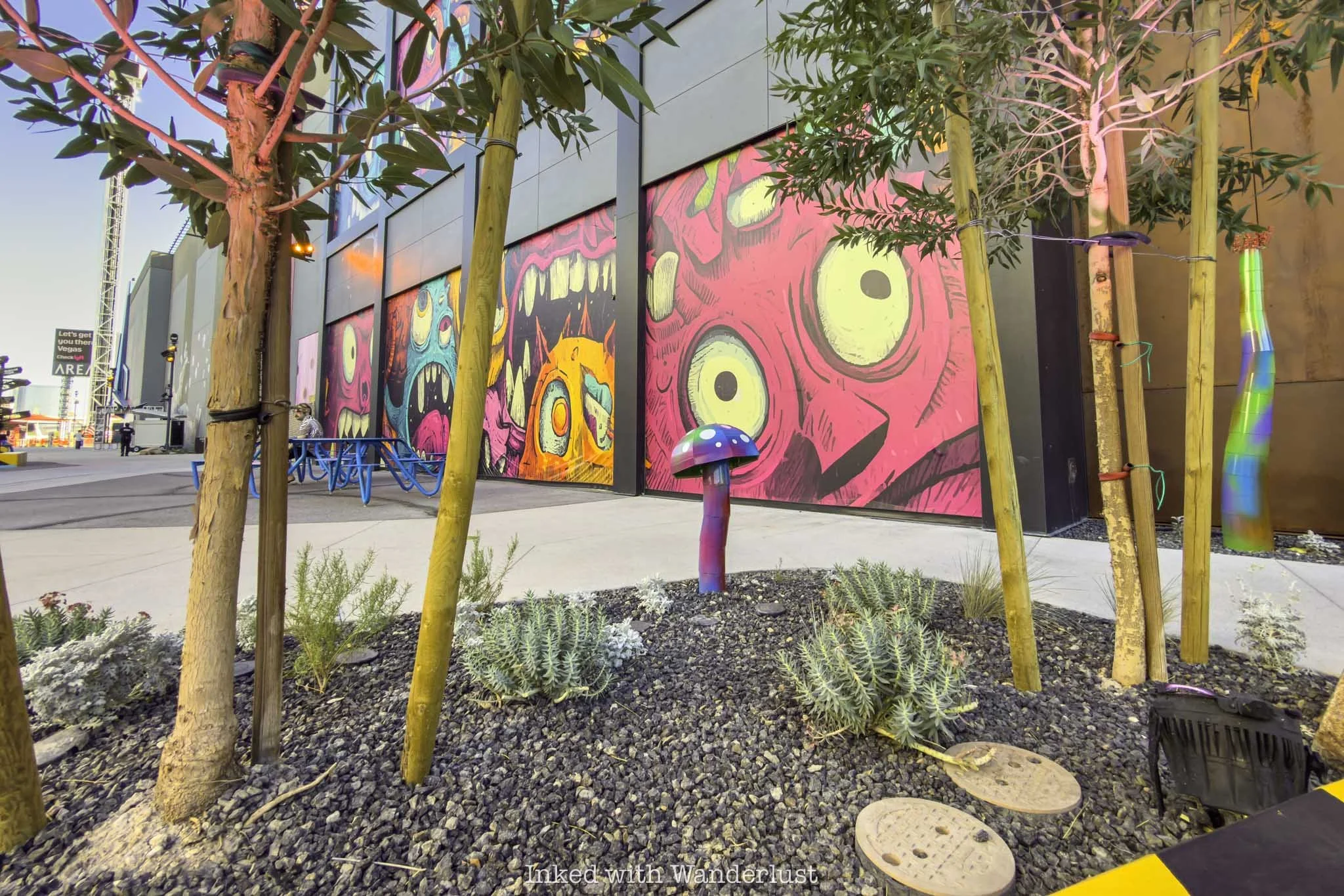 Art murals in Zone 2 at Area 15 in Las Vegas.