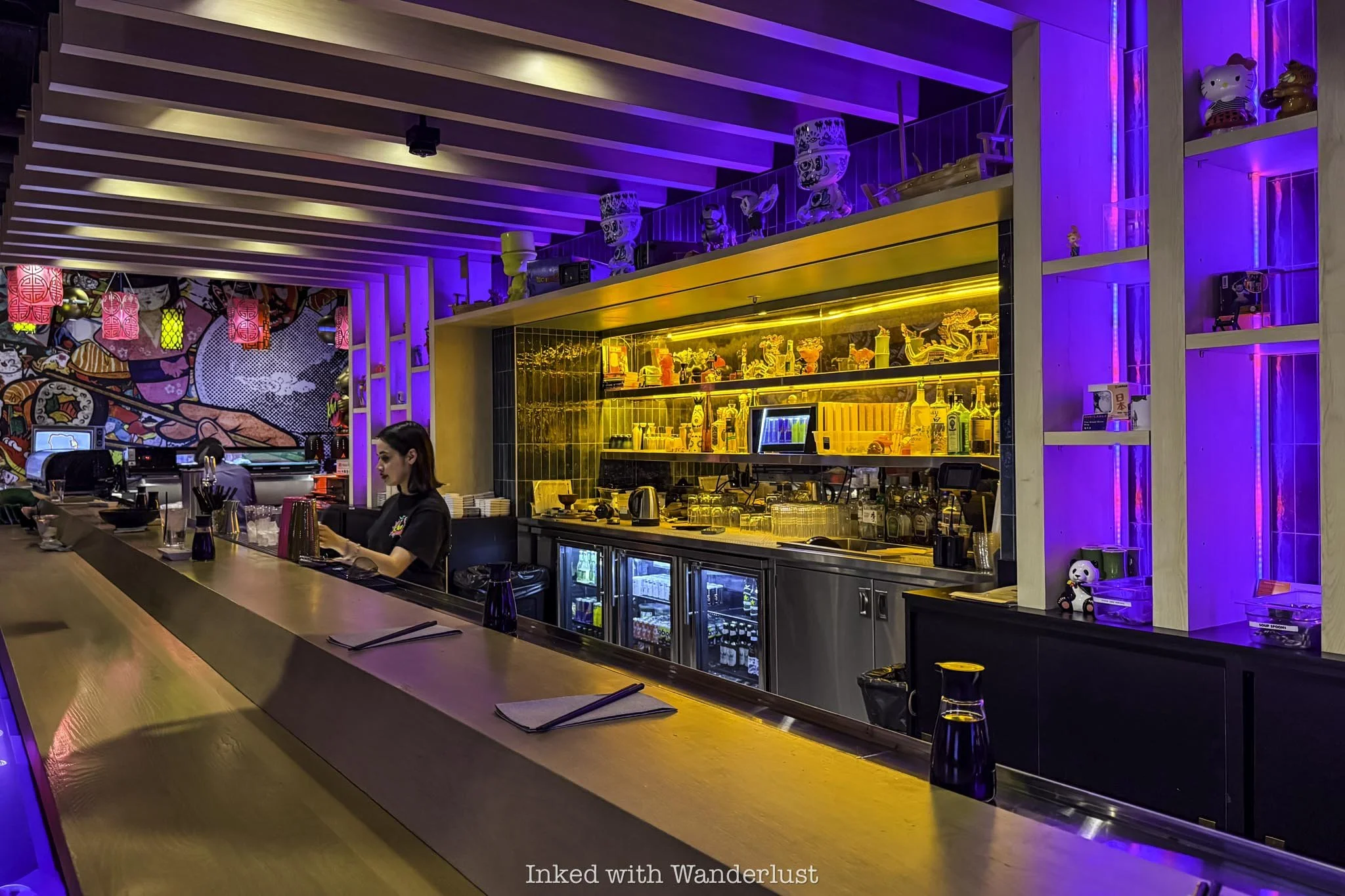 The bar area at Kaia restaurant at Area 15.
