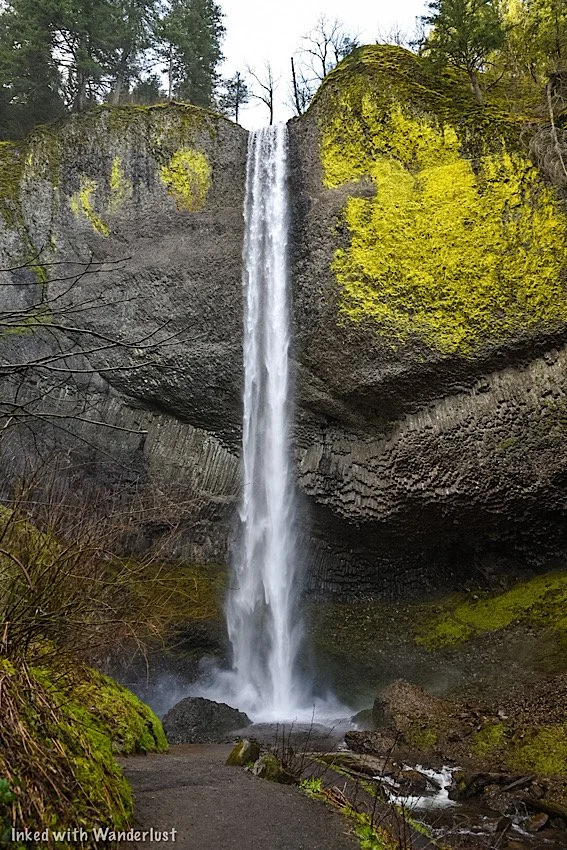 Latourell Falls A Stunning Waterfall Near Portland Oregon — Inked with
