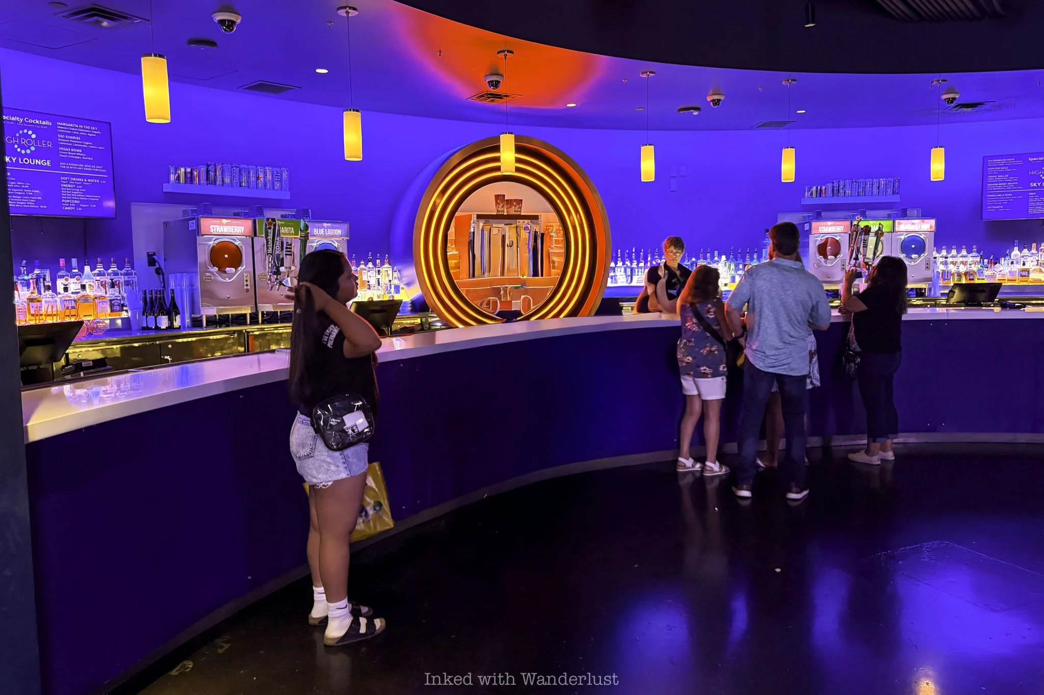 People inside the High Roller Sky Lounge.