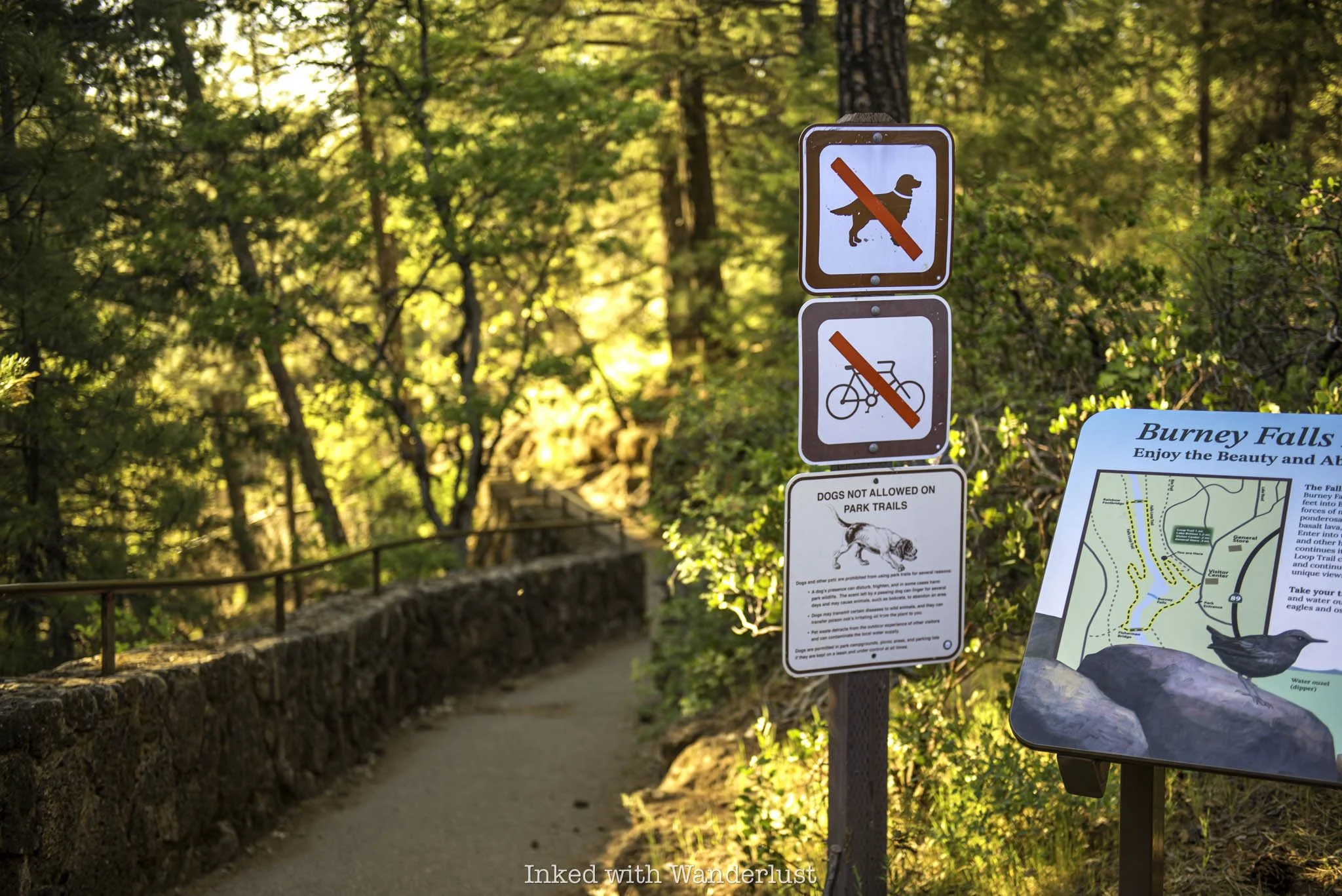 Informational signage along the Burney Falls trail.