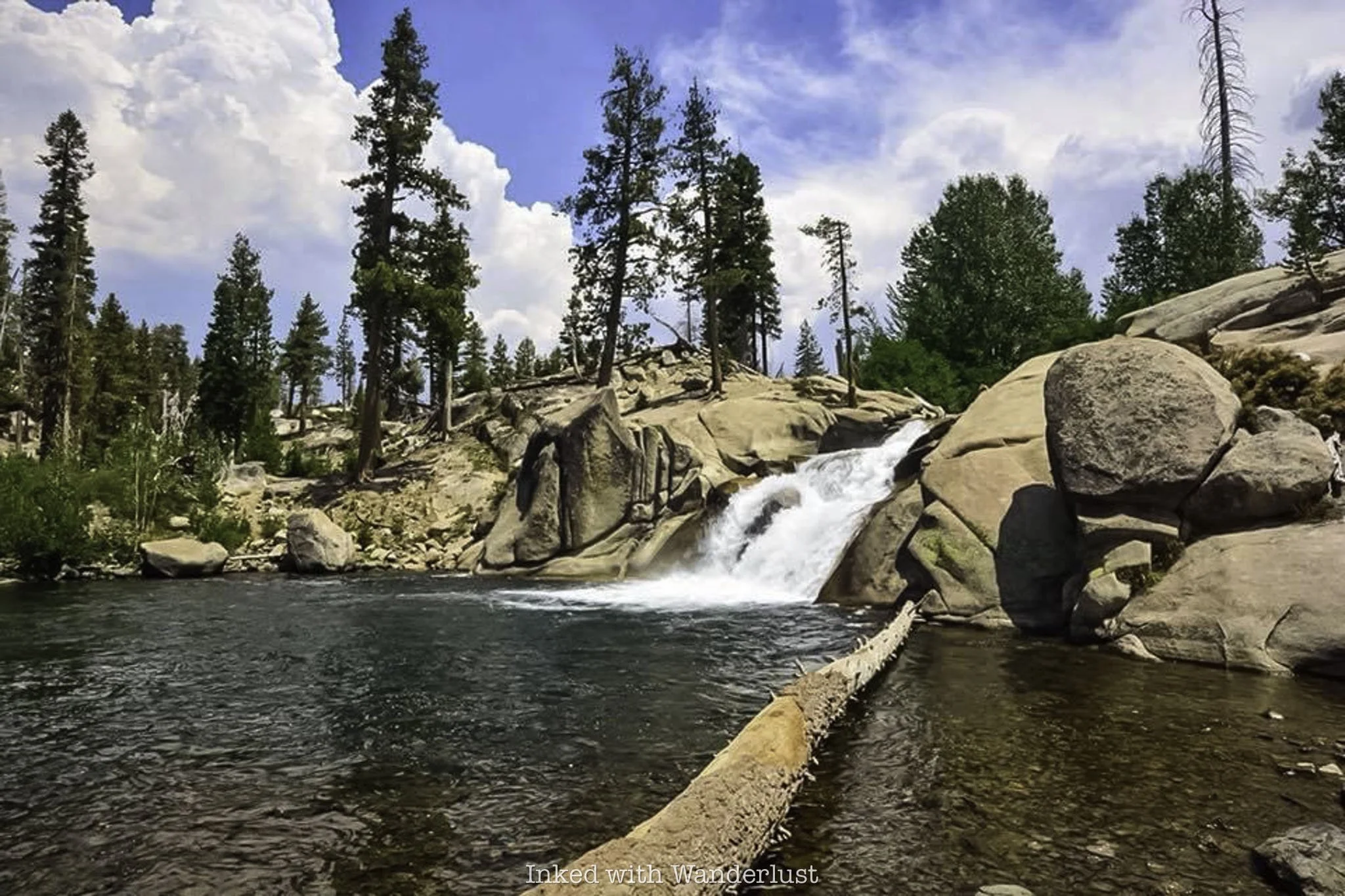 A photo of Lower Falls in Devils Postpile National Monument.