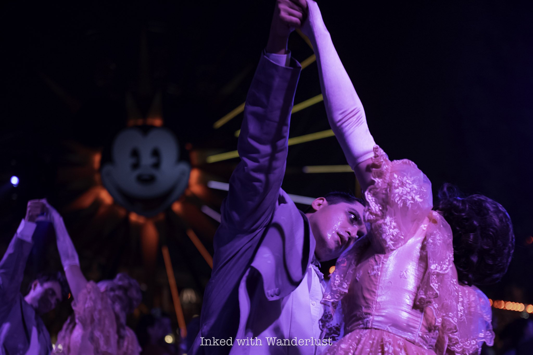 Haunted Mansion performers during the Oogie Boogie Bash parade.