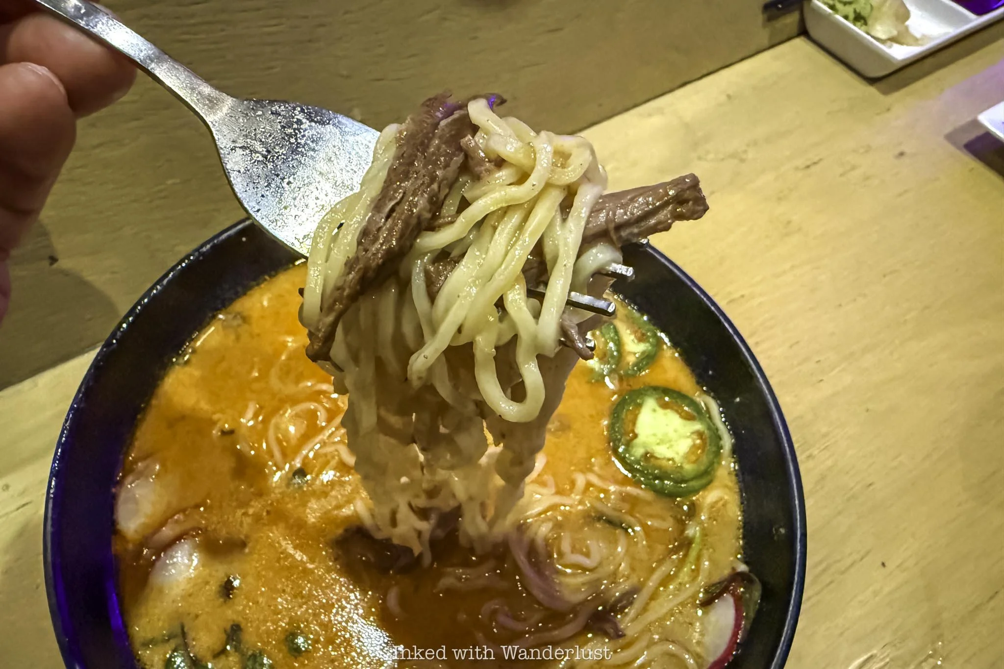 The birria ramen at Kaia restaurant in Area 15 Las Vegas.