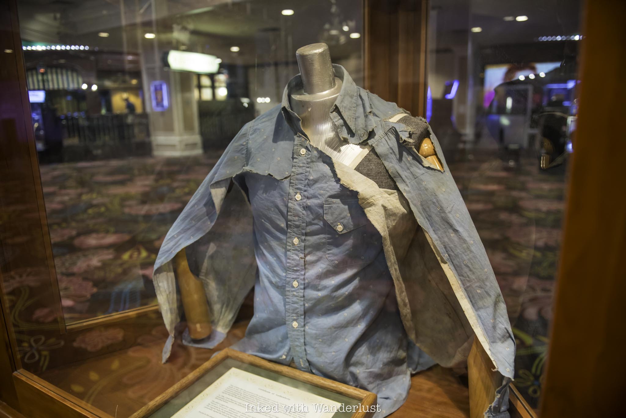 The shirt Clyde Barrow was wearing the day he was killed on display.