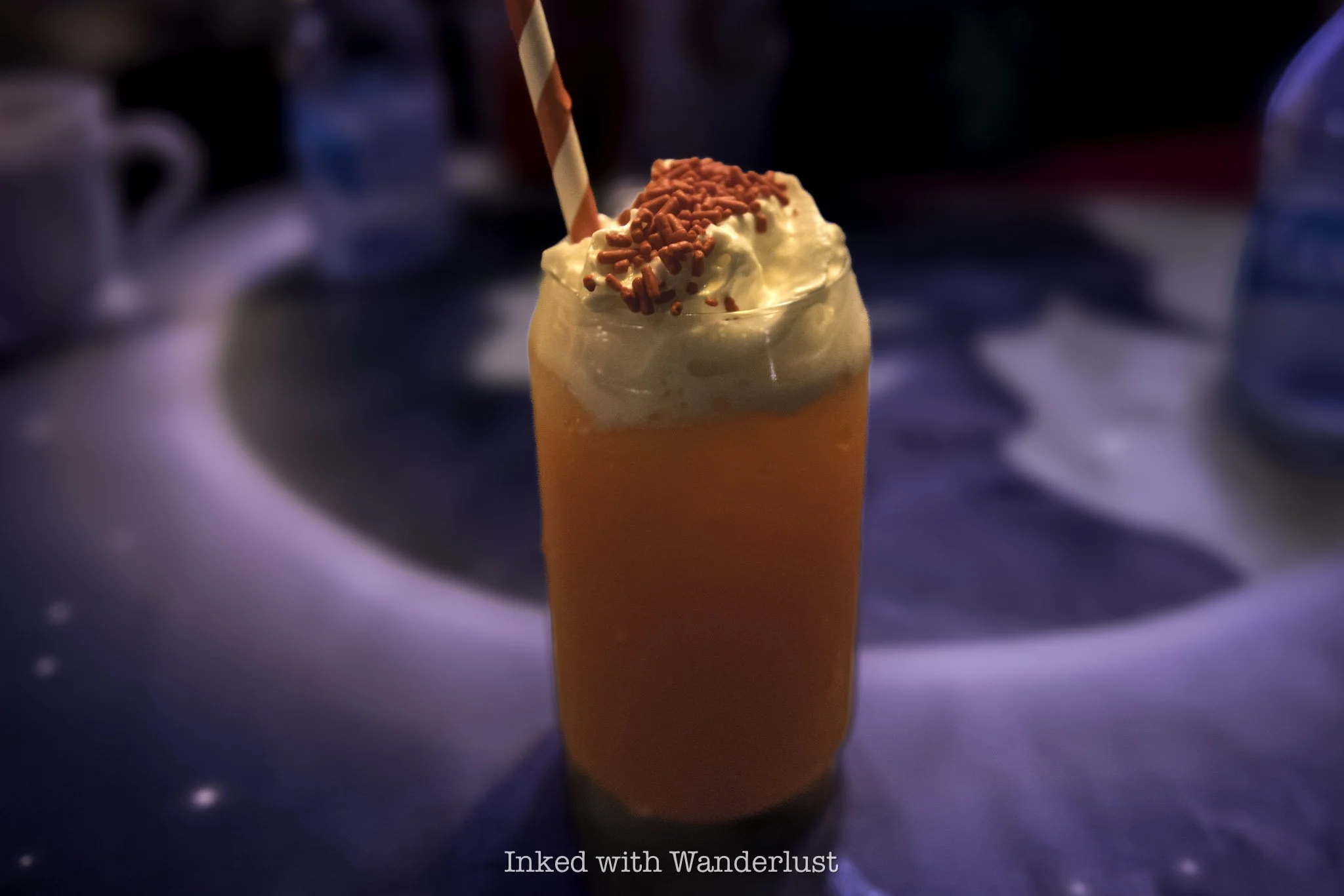 The non-alcoholic Ooogie Boogie drink at Oogie Boogie Bash dessert party.