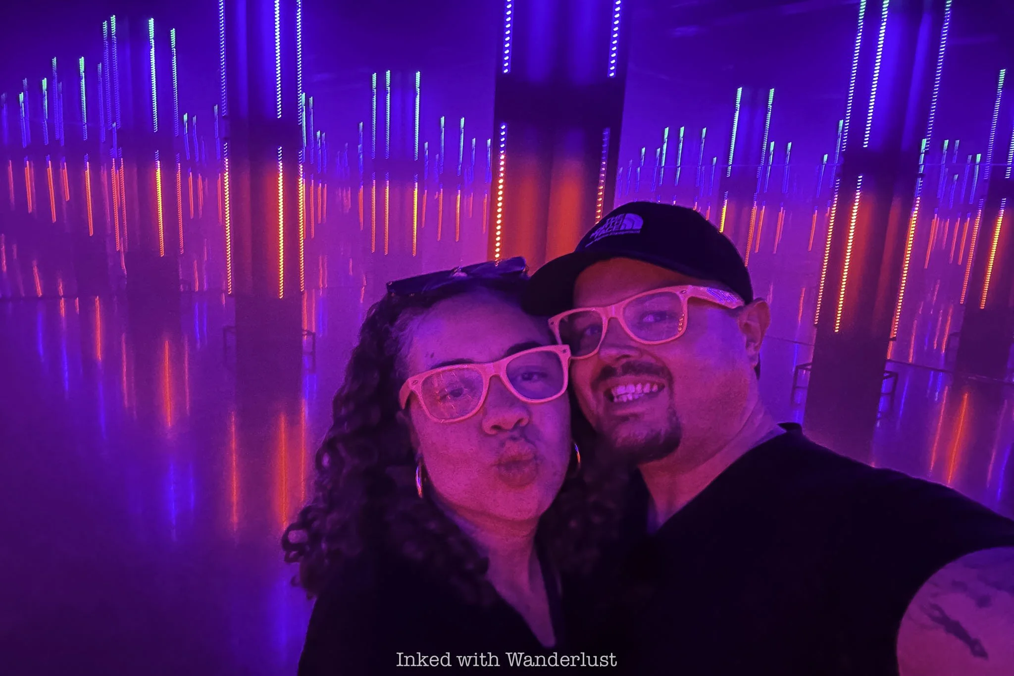 Two people inside Museum Fiasco at Area 15.