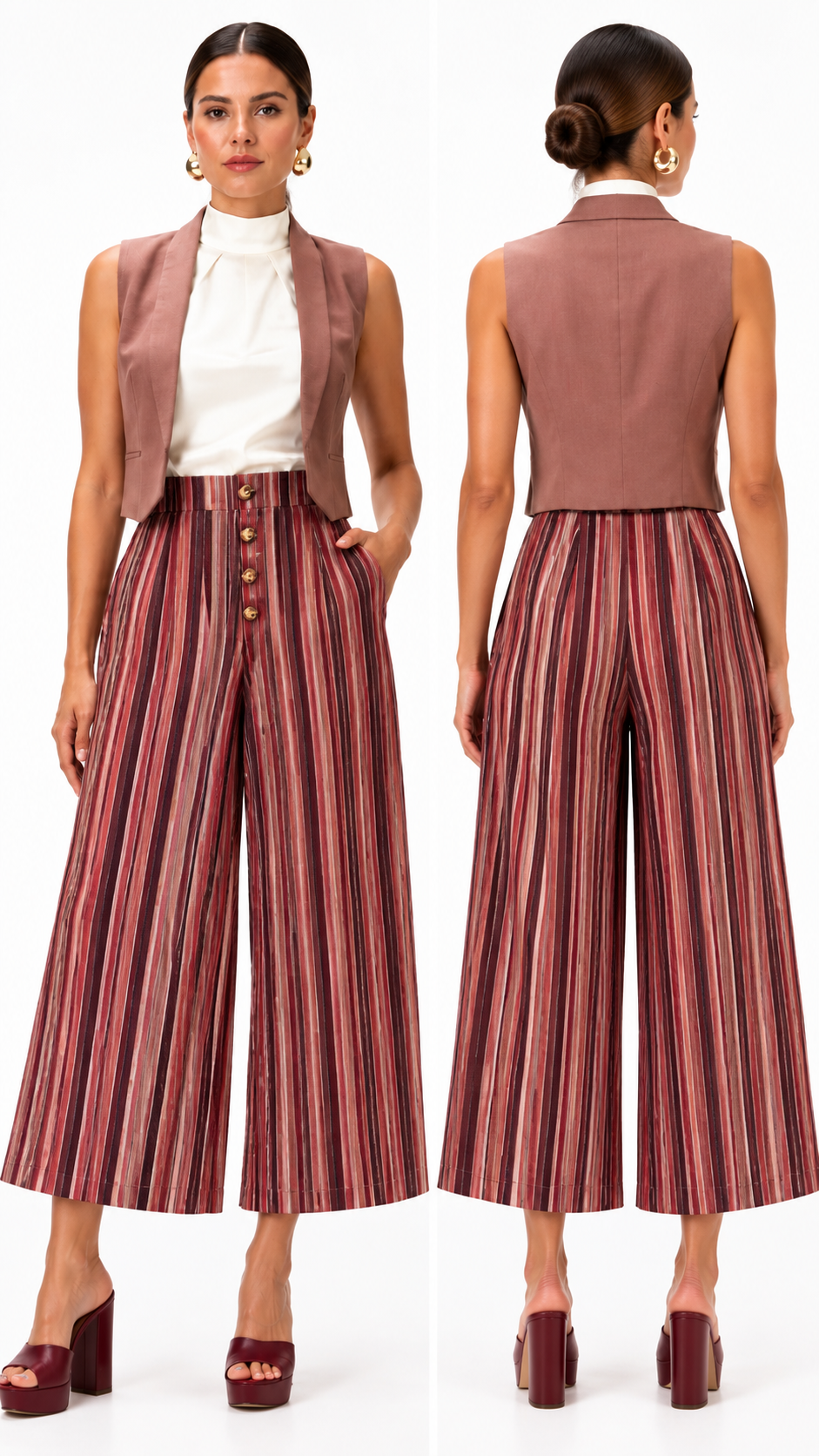 The Striped Kick-Back Pants