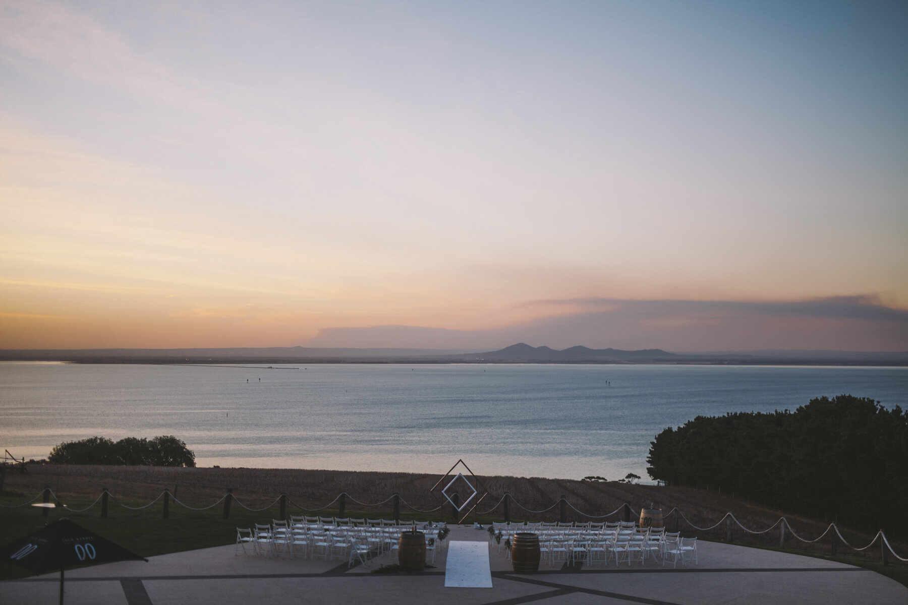 Sunset beachside wedding