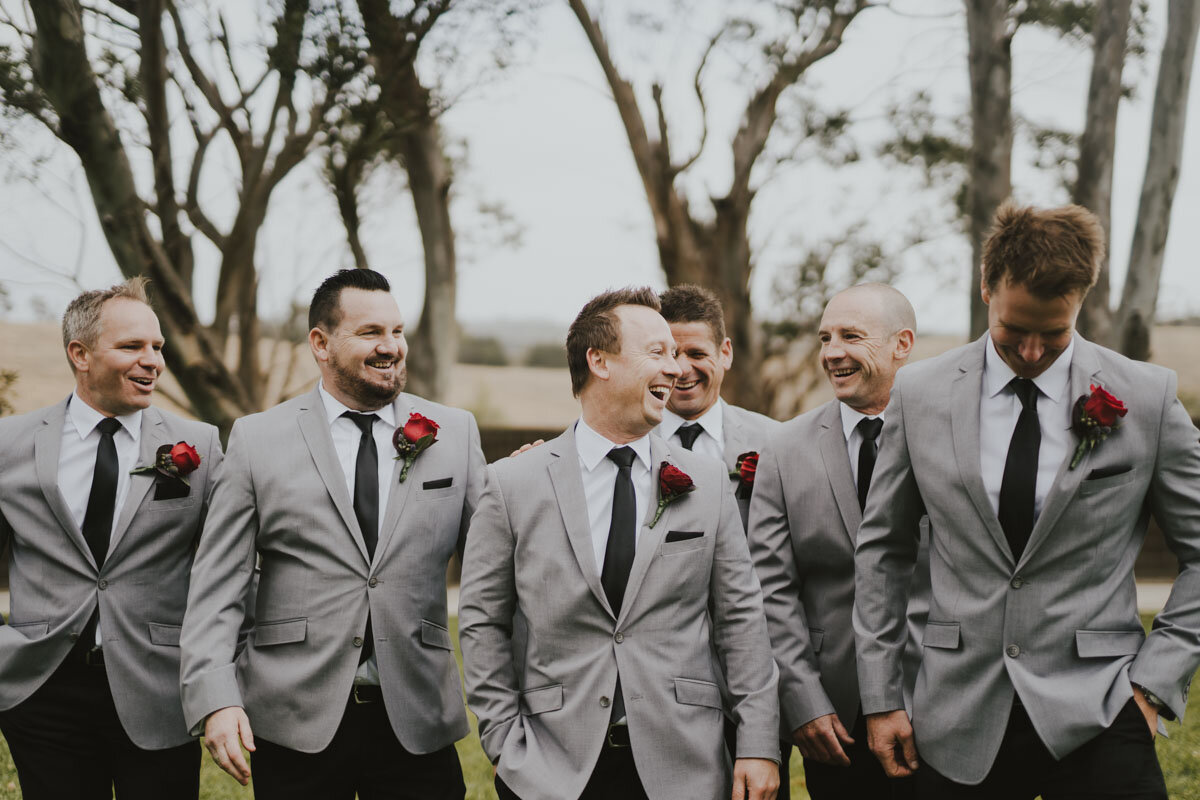 Marnong Estate wedding groomsmen photo